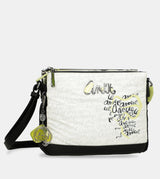 Printed crossbody bag with 3 compartments Memories