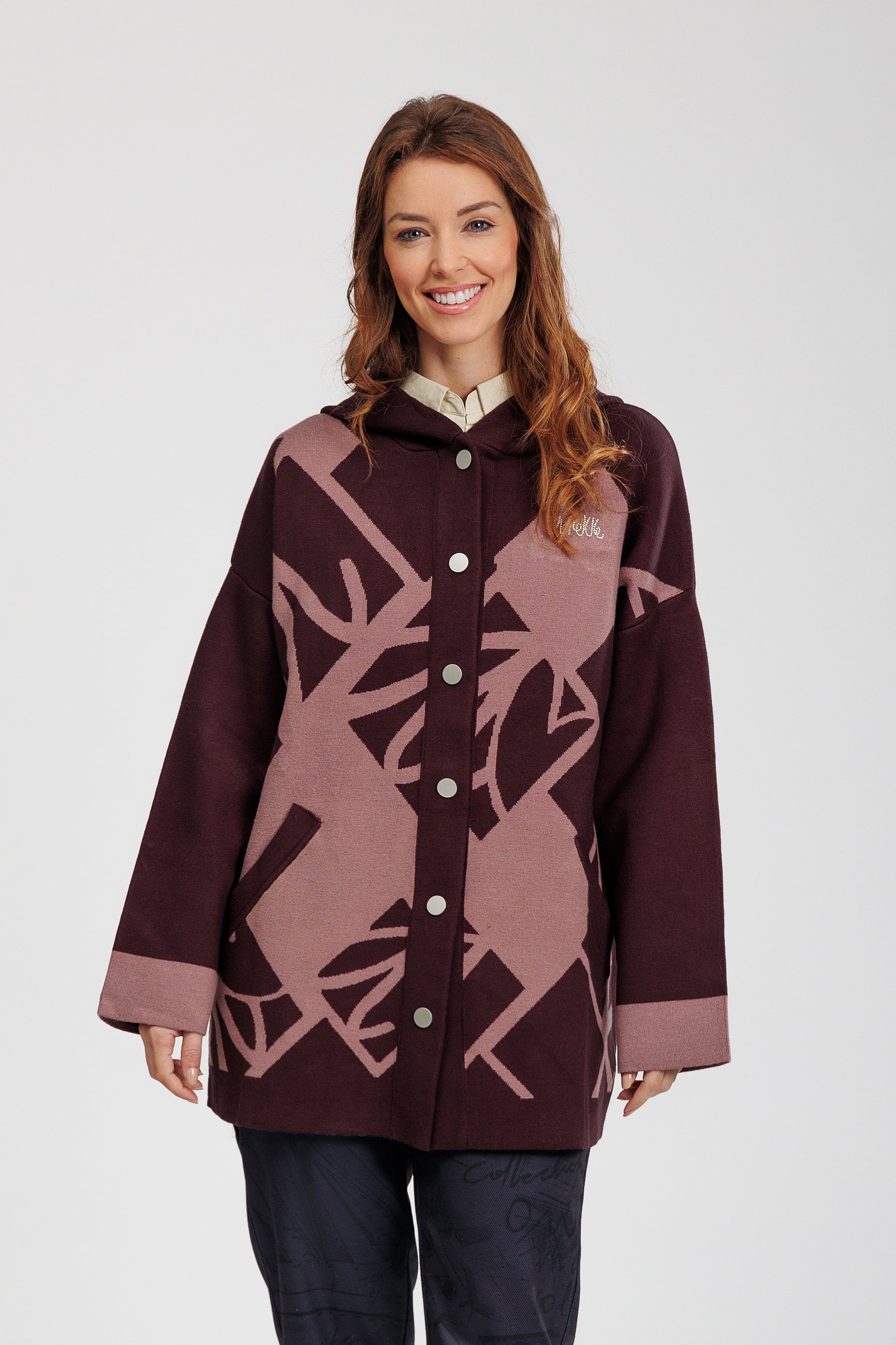 Purple cardigan