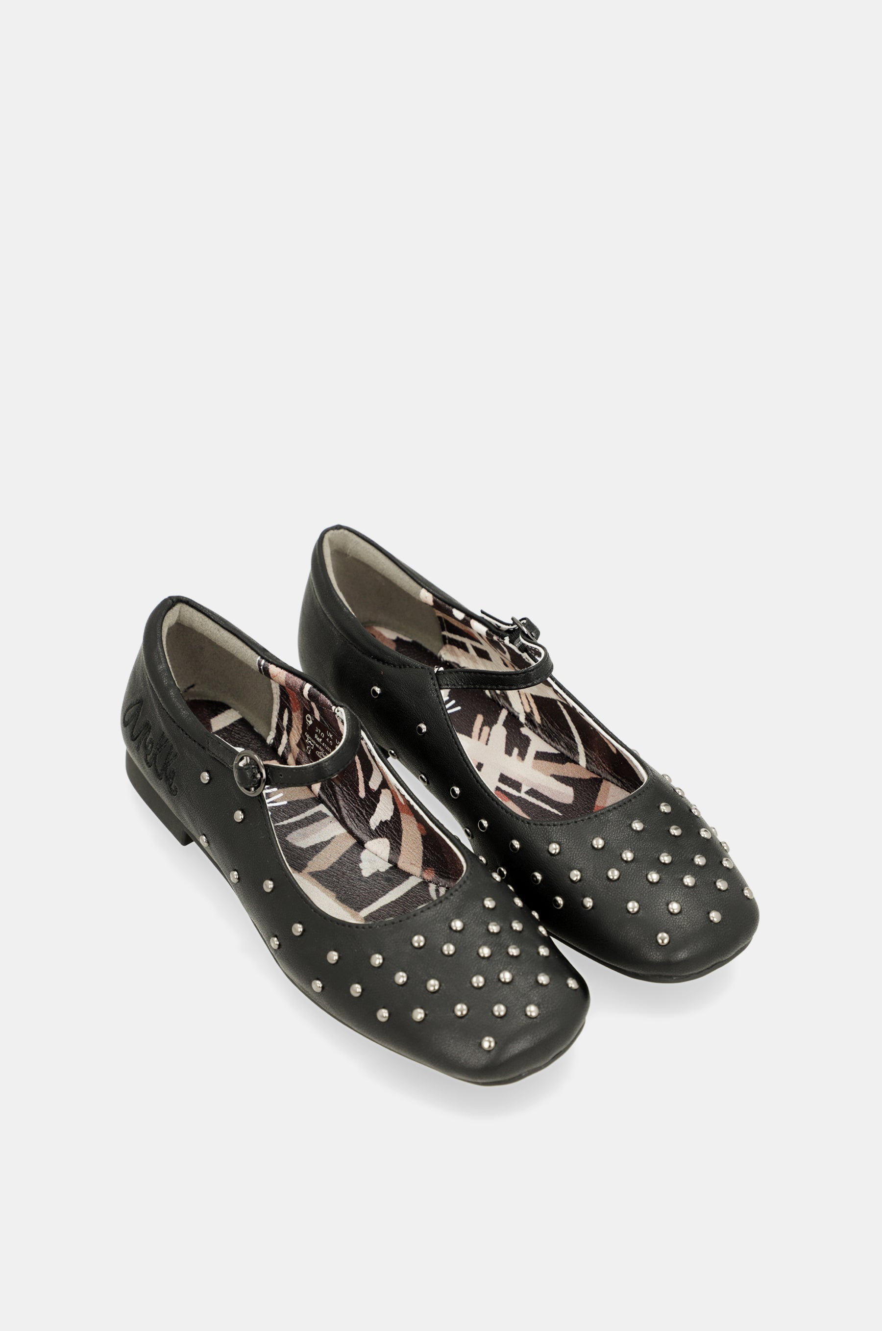 Black studded ballerinas