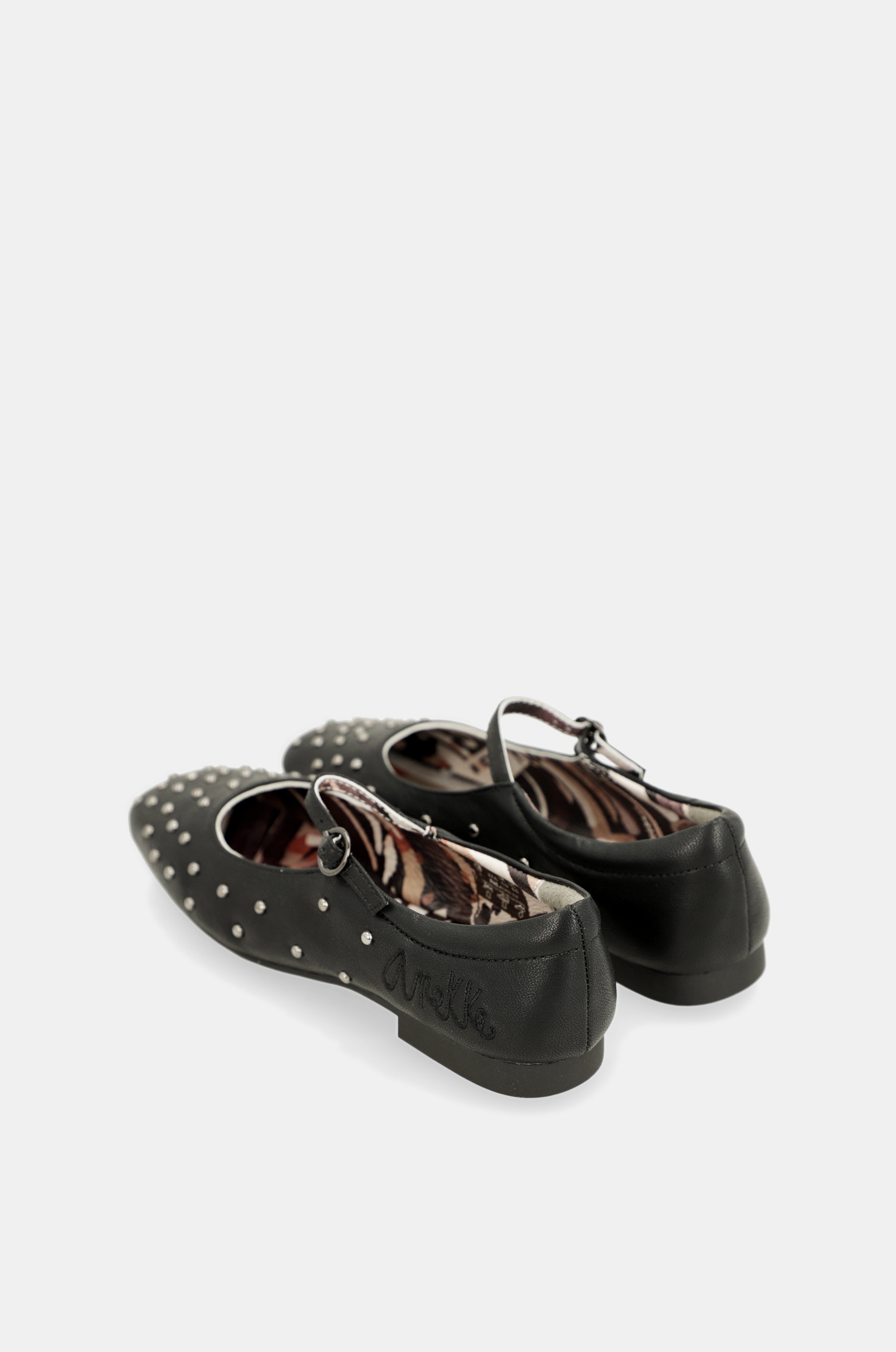 Black studded ballerinas