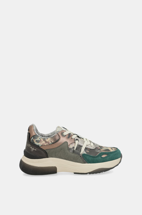 Manifesto green printed sneakers