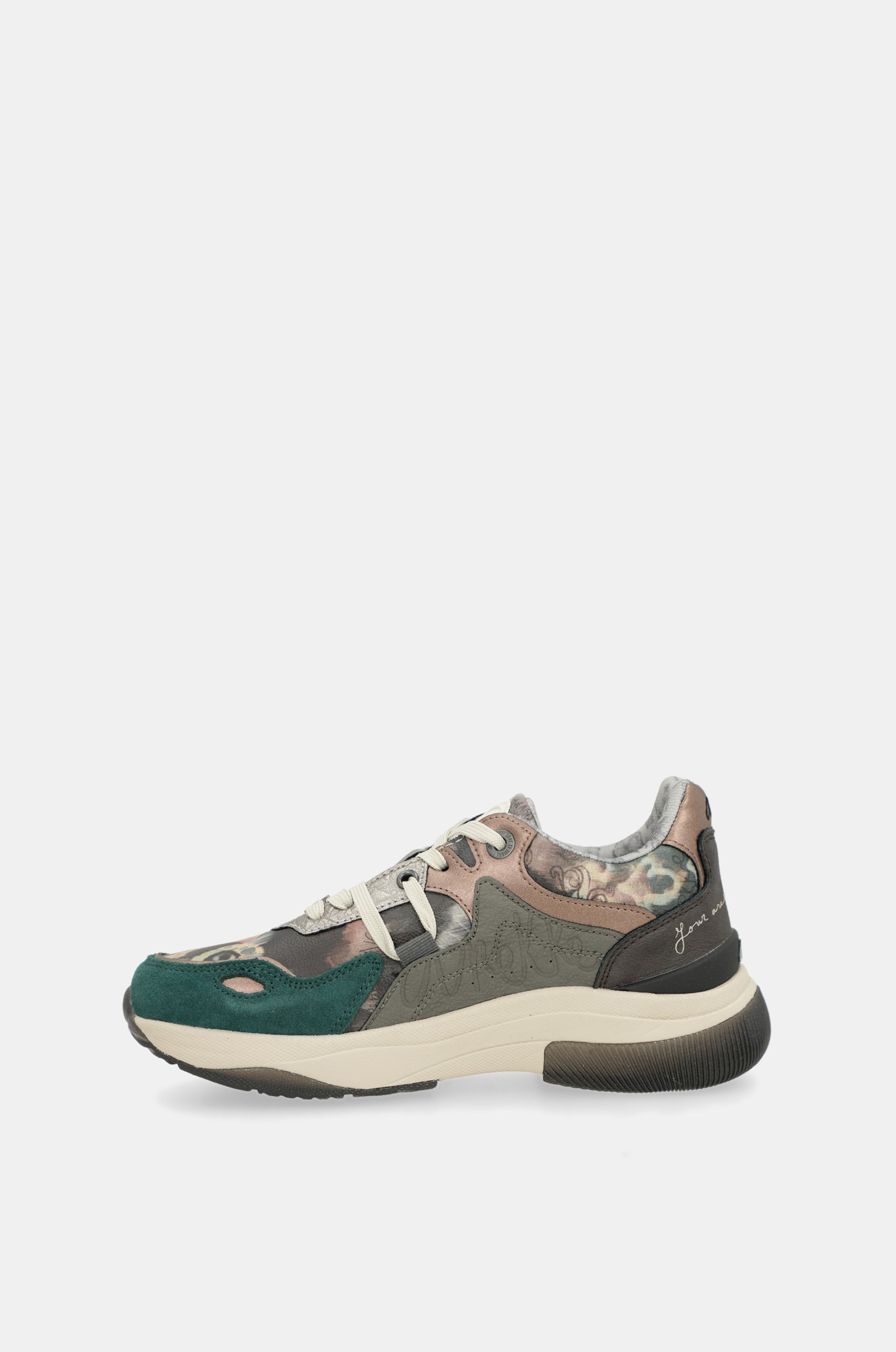 Manifesto green printed sneakers