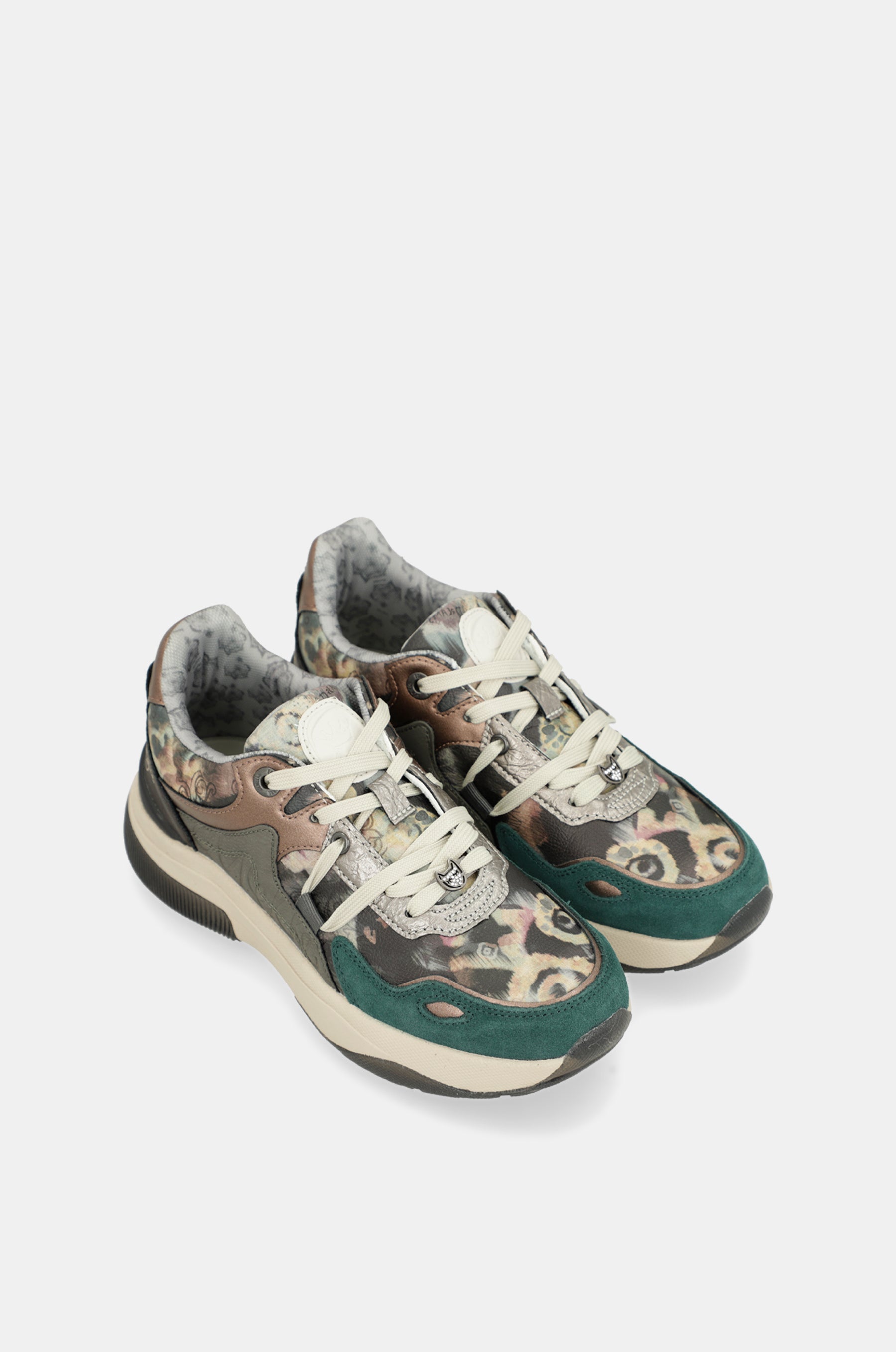Manifesto green printed sneakers
