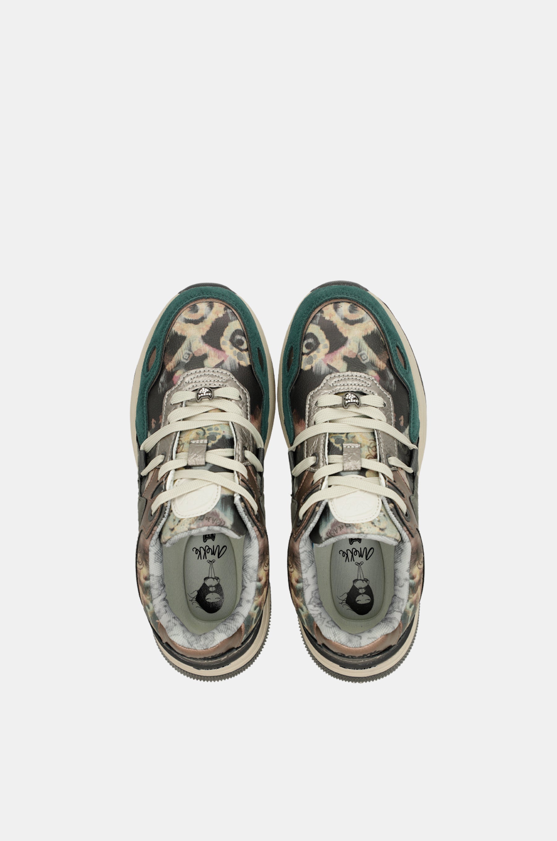 Manifesto green printed sneakers