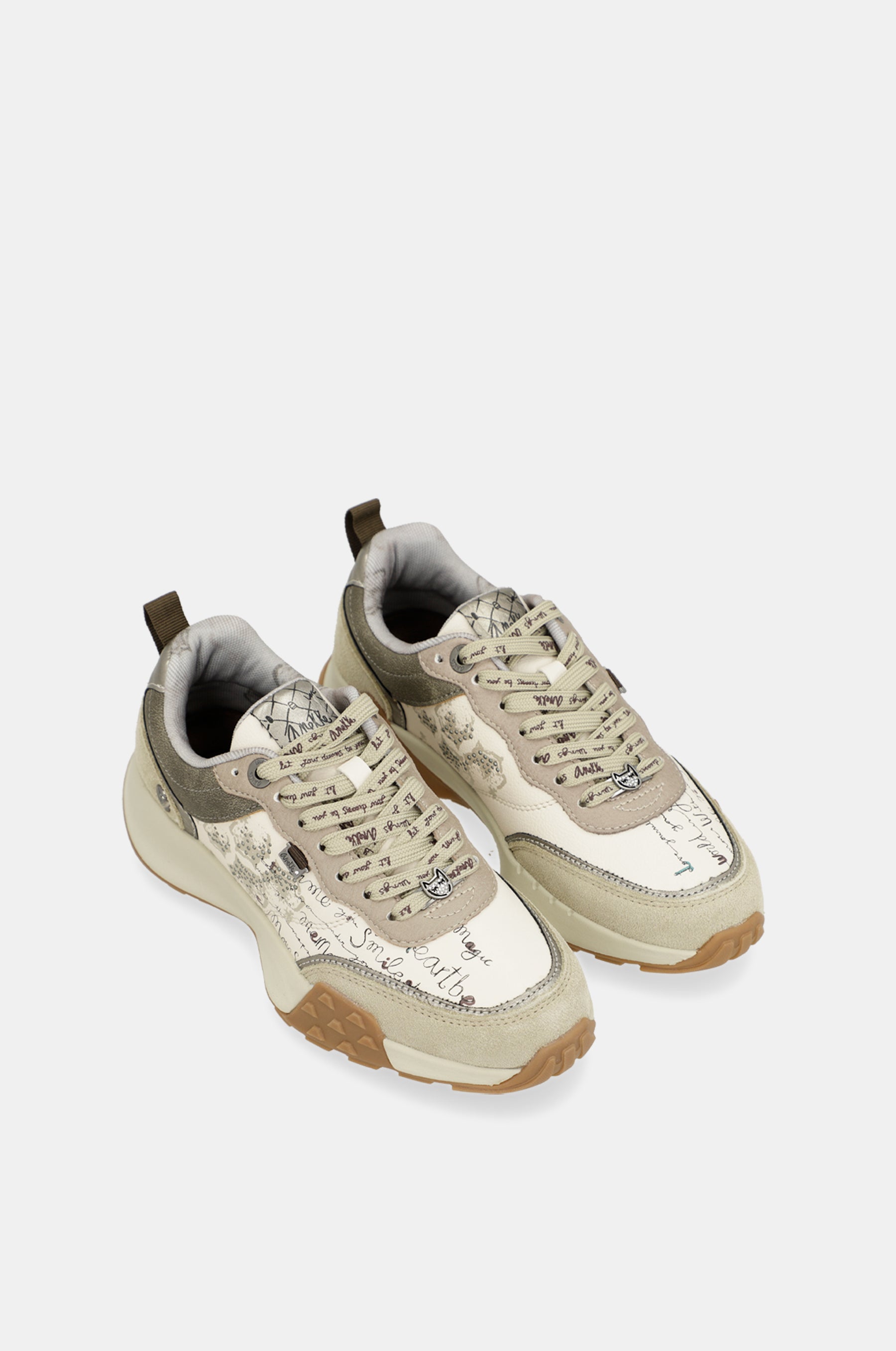 383枚 Beige printed sneakers