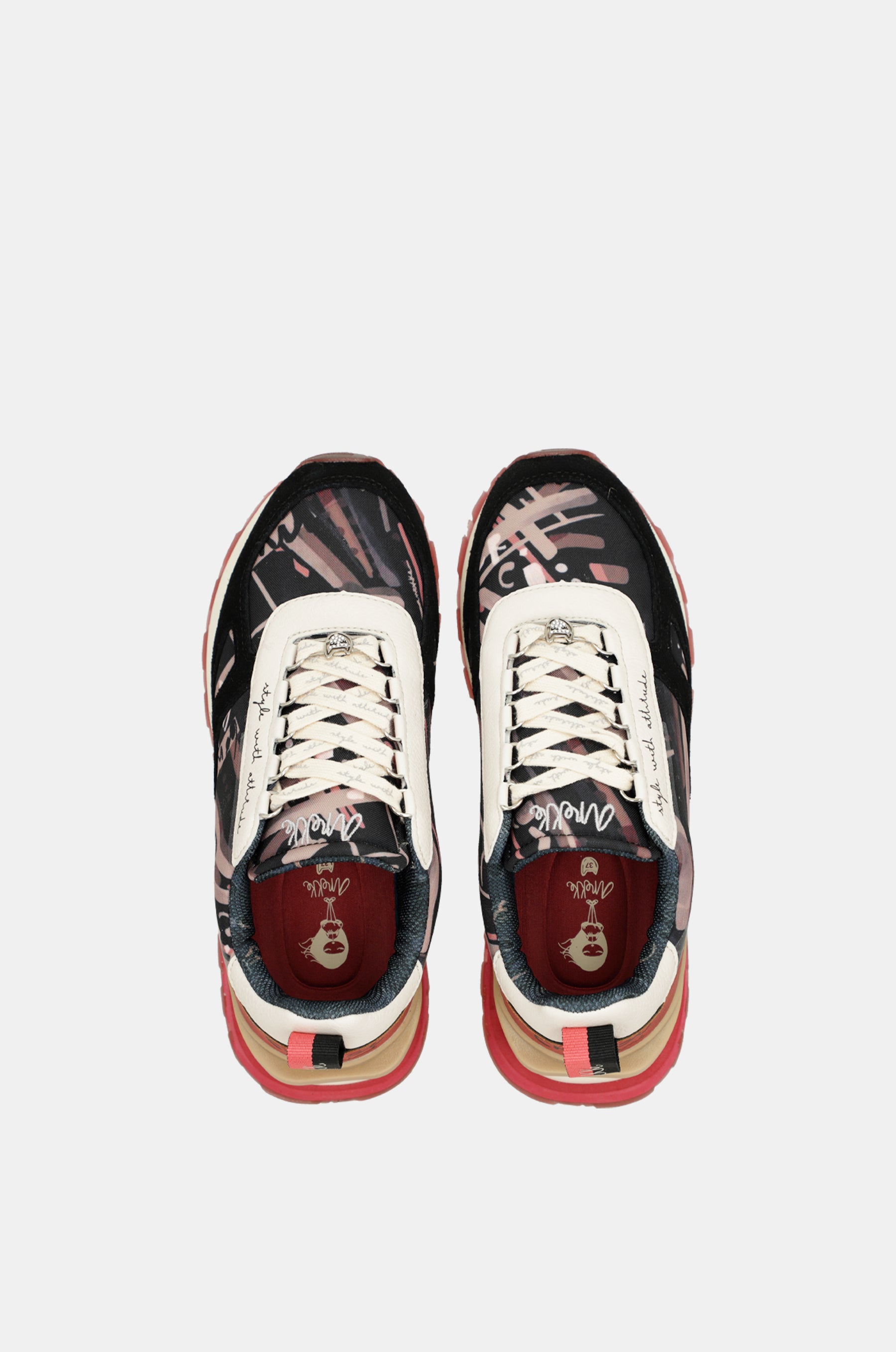 Black printed sneakers