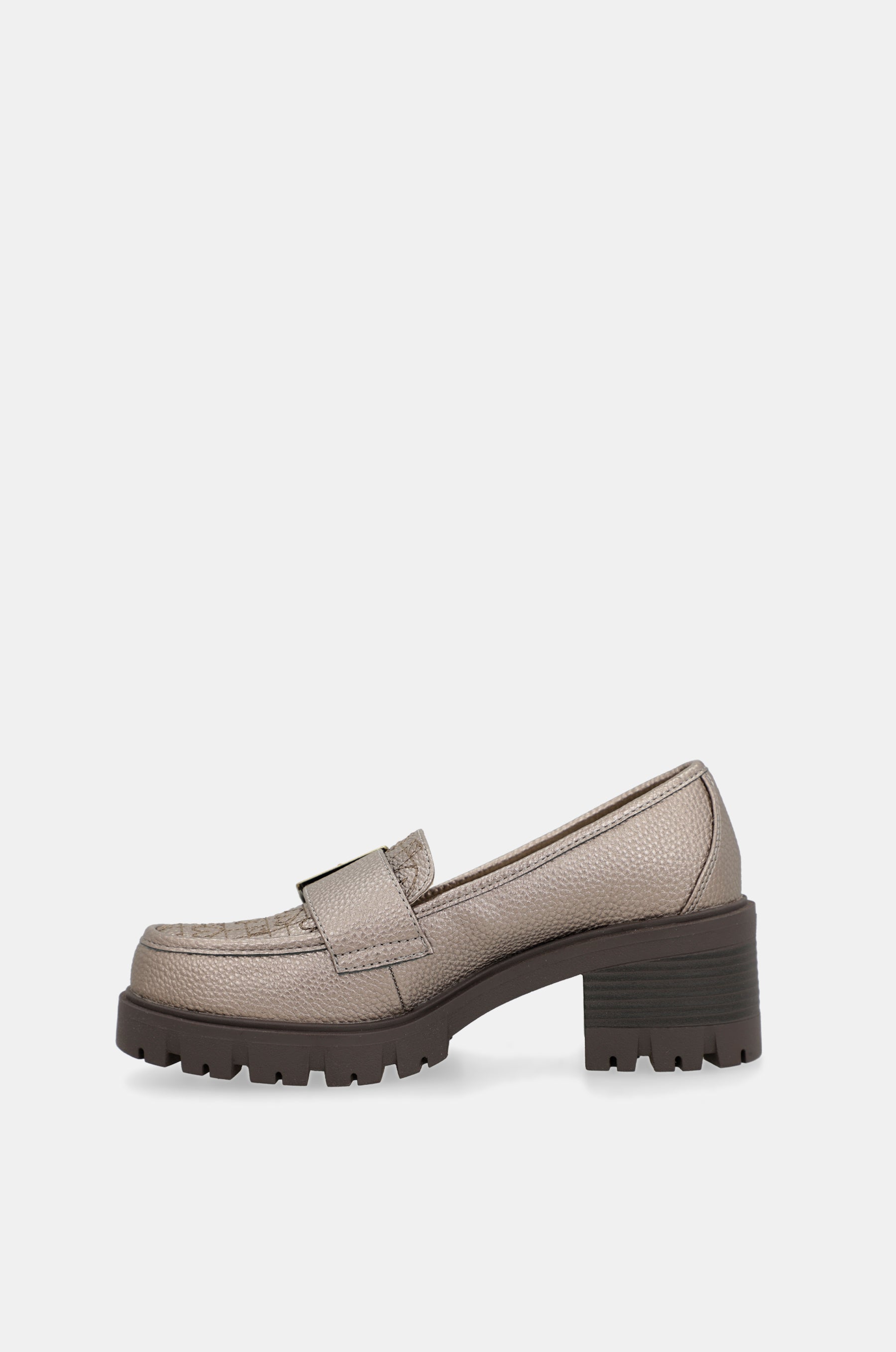 Gold loafers