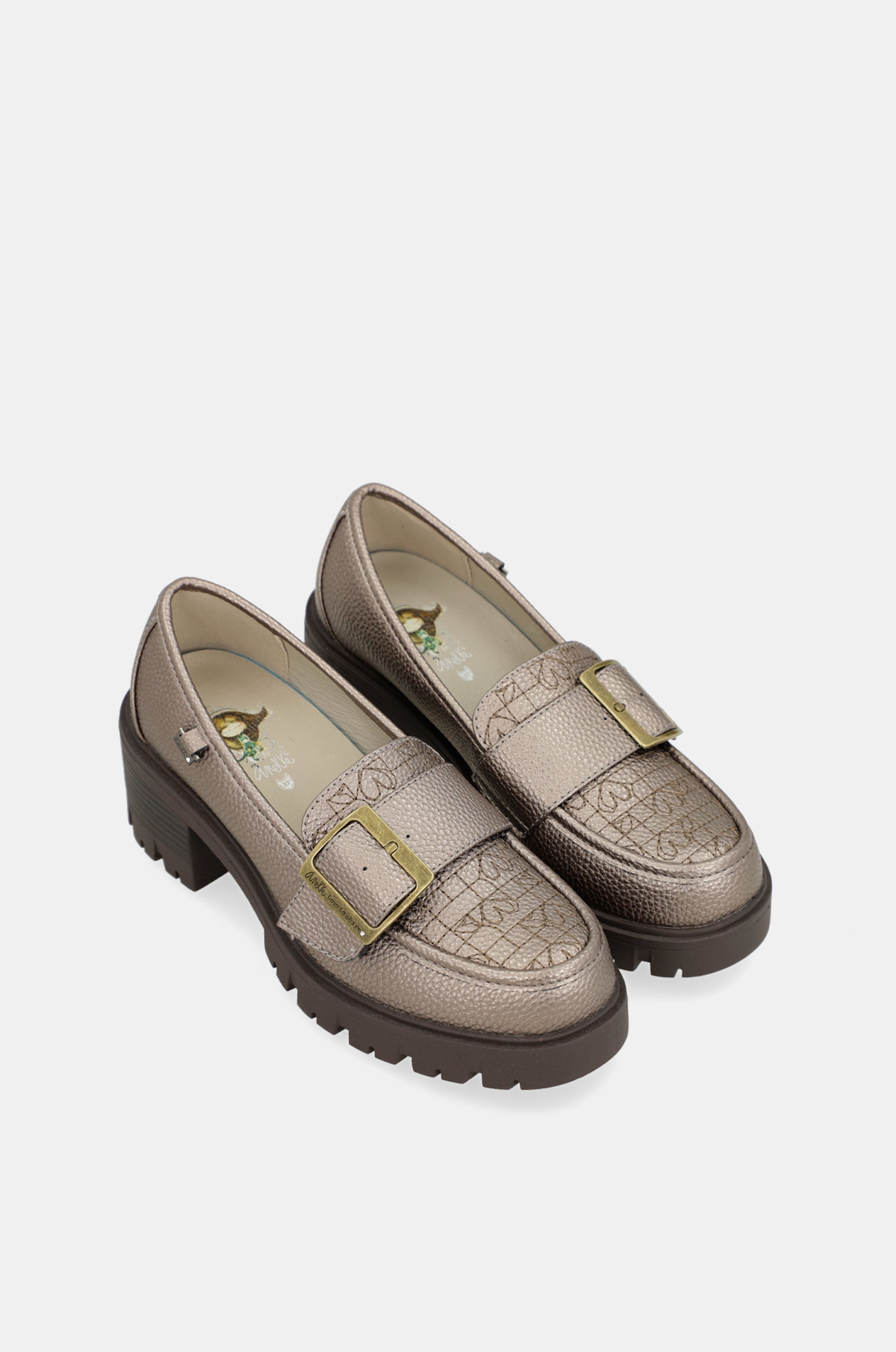 Gold loafers