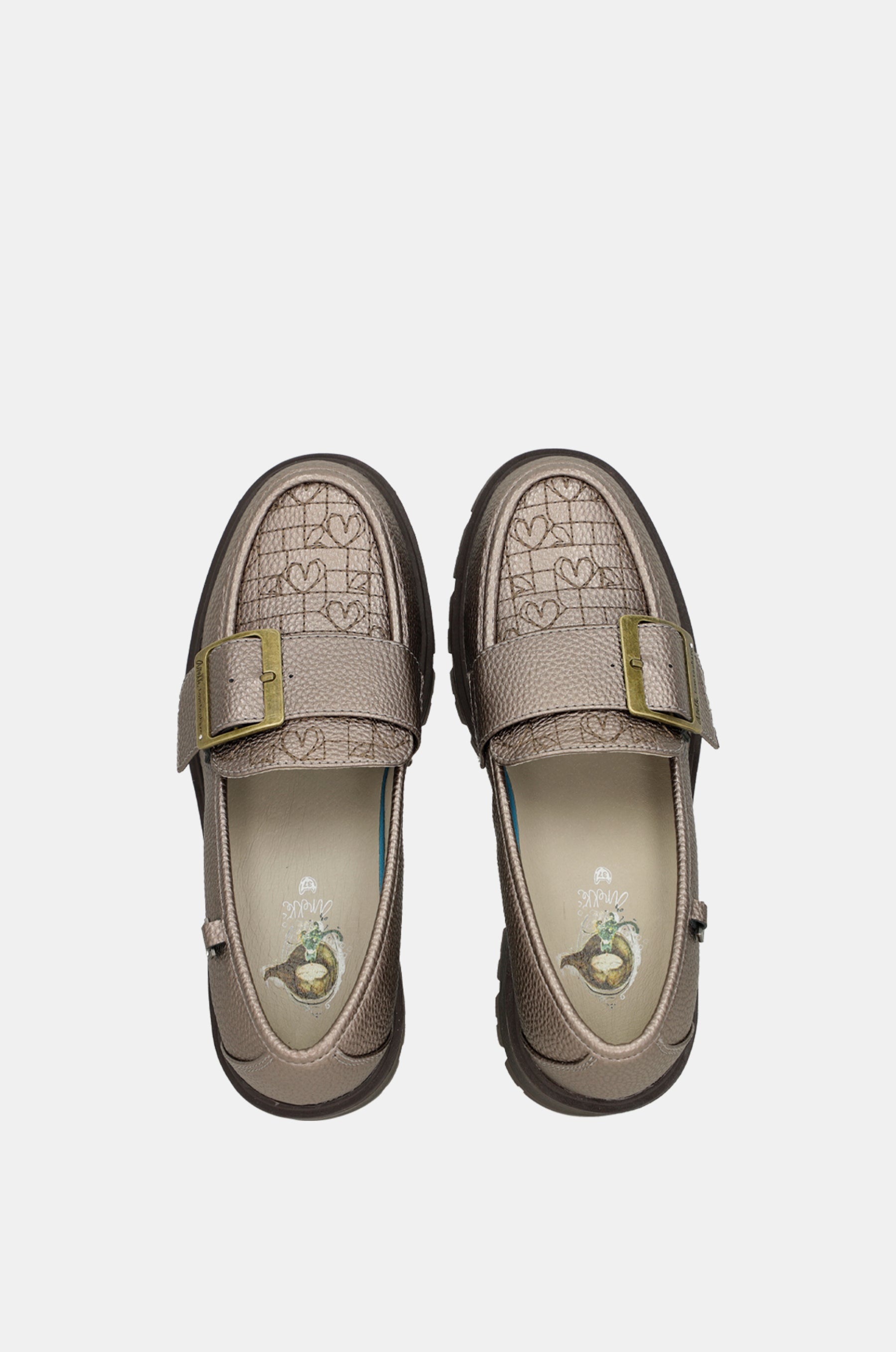 Gold loafers