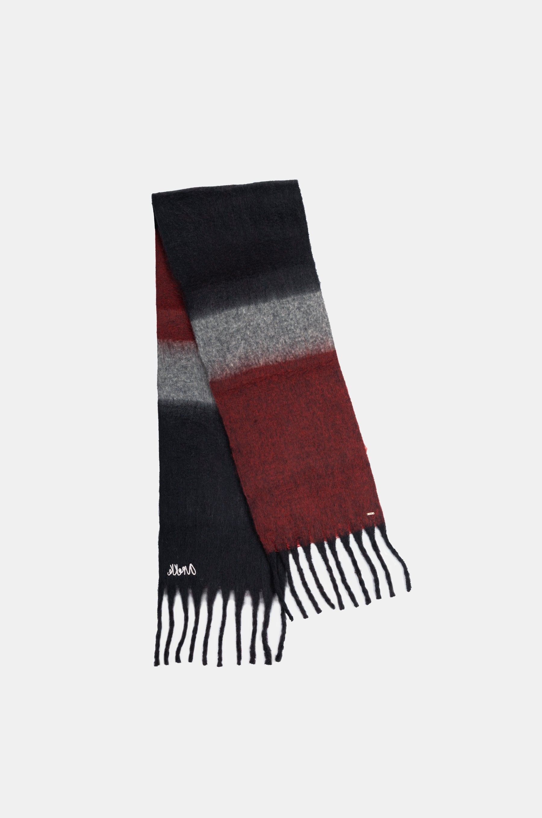 Printed fringed scarf