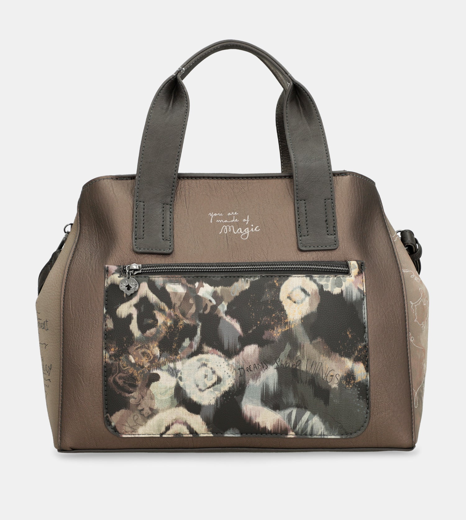 Real handbag with shoulder strap