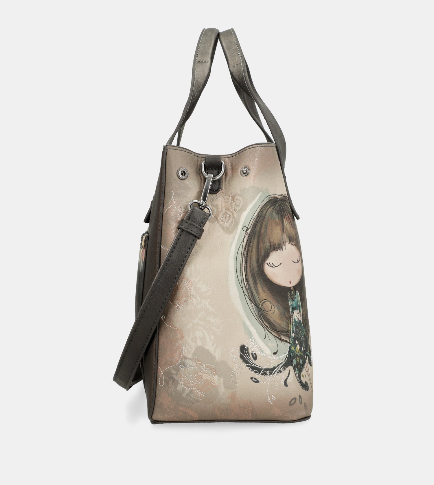 Real handbag with shoulder strap