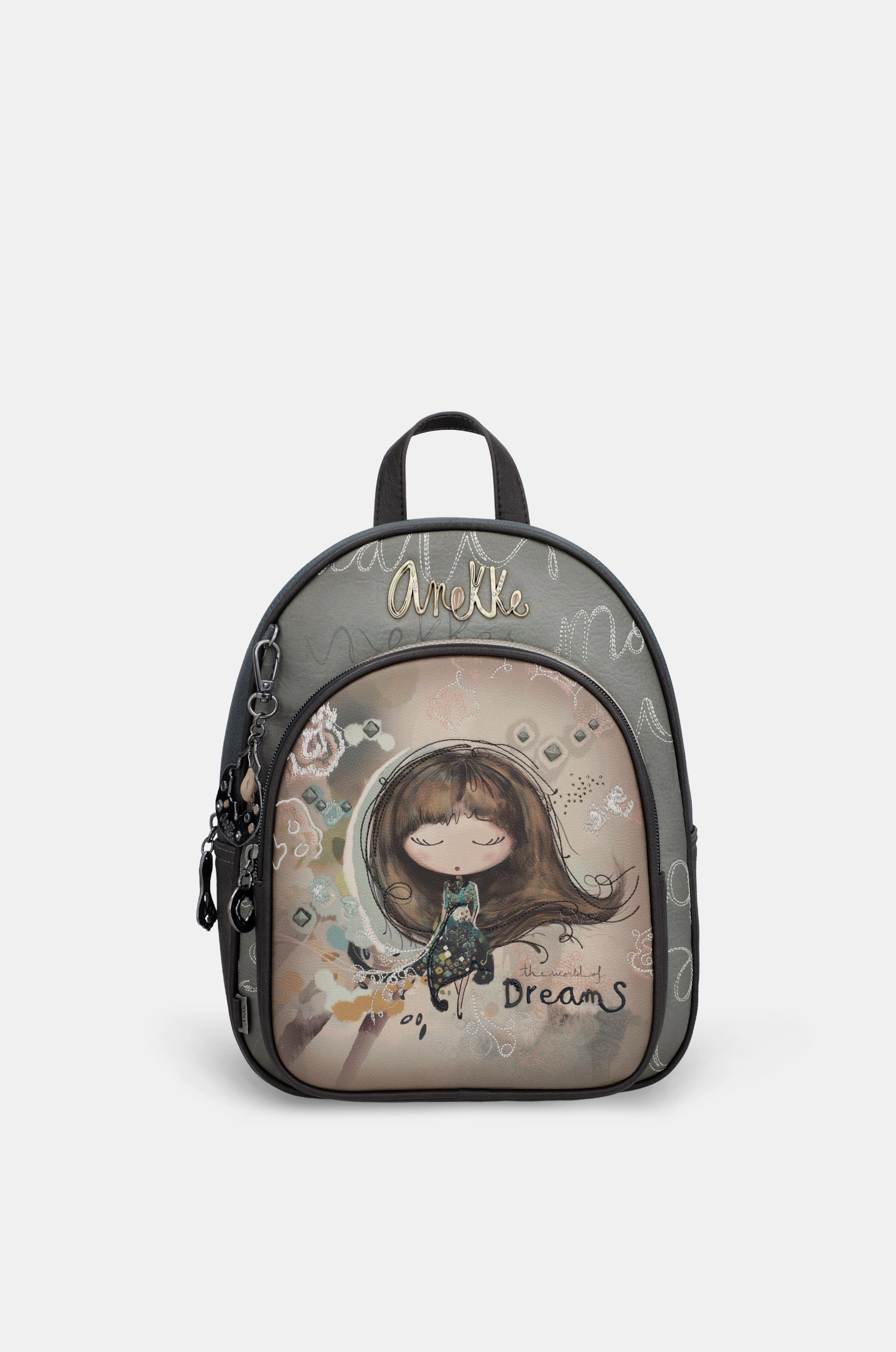 Real backpack with front pocket