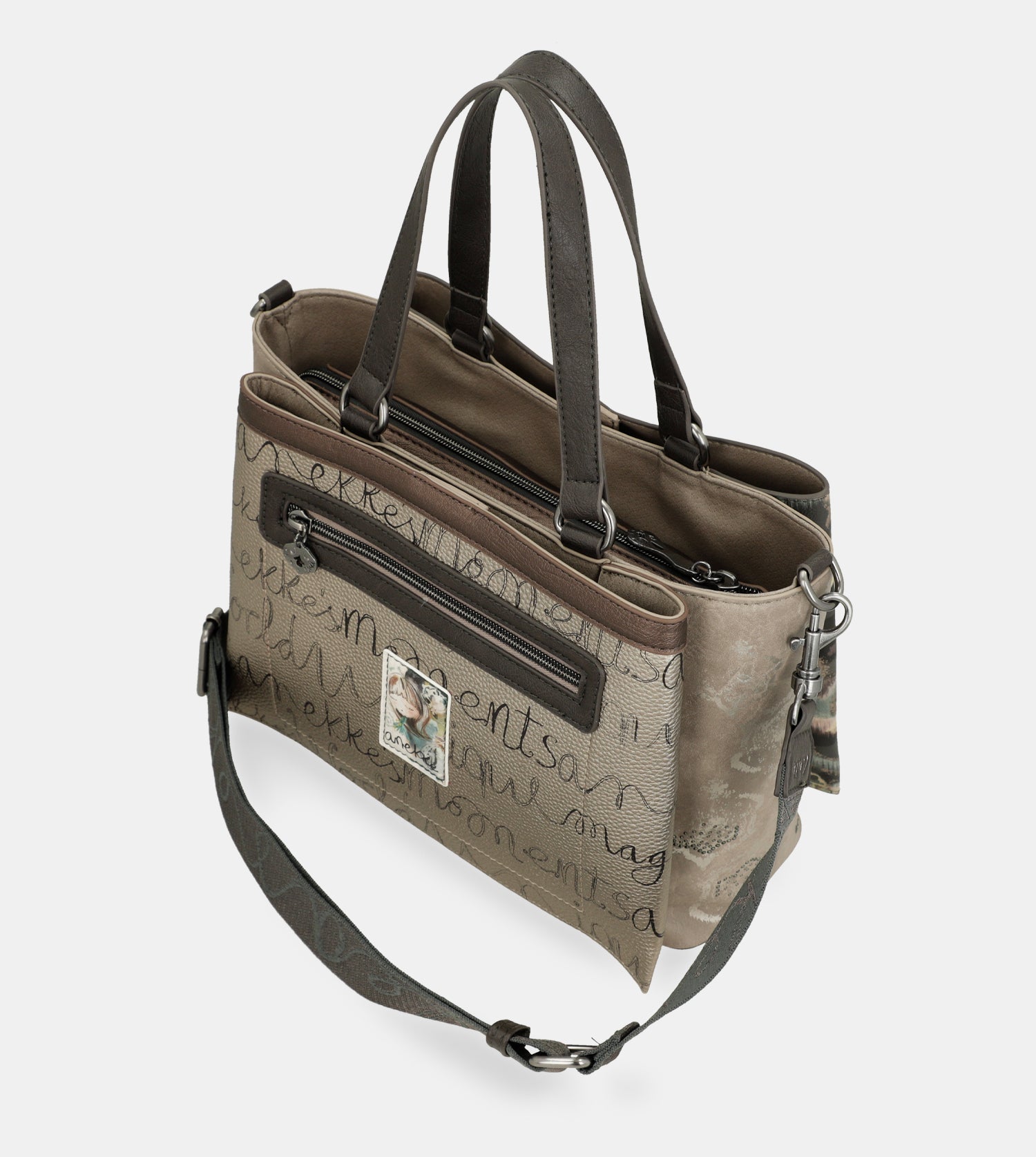 Manifesto handbag with shoulder strap