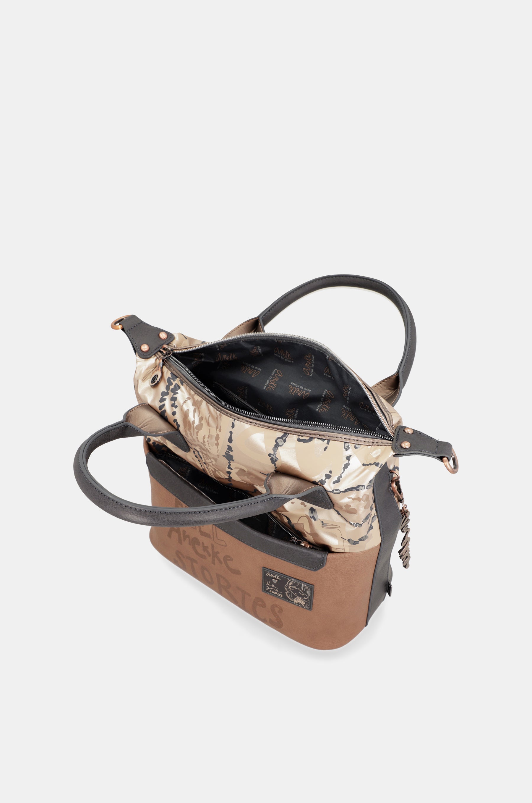 Intentions handle bag with shoulder strap