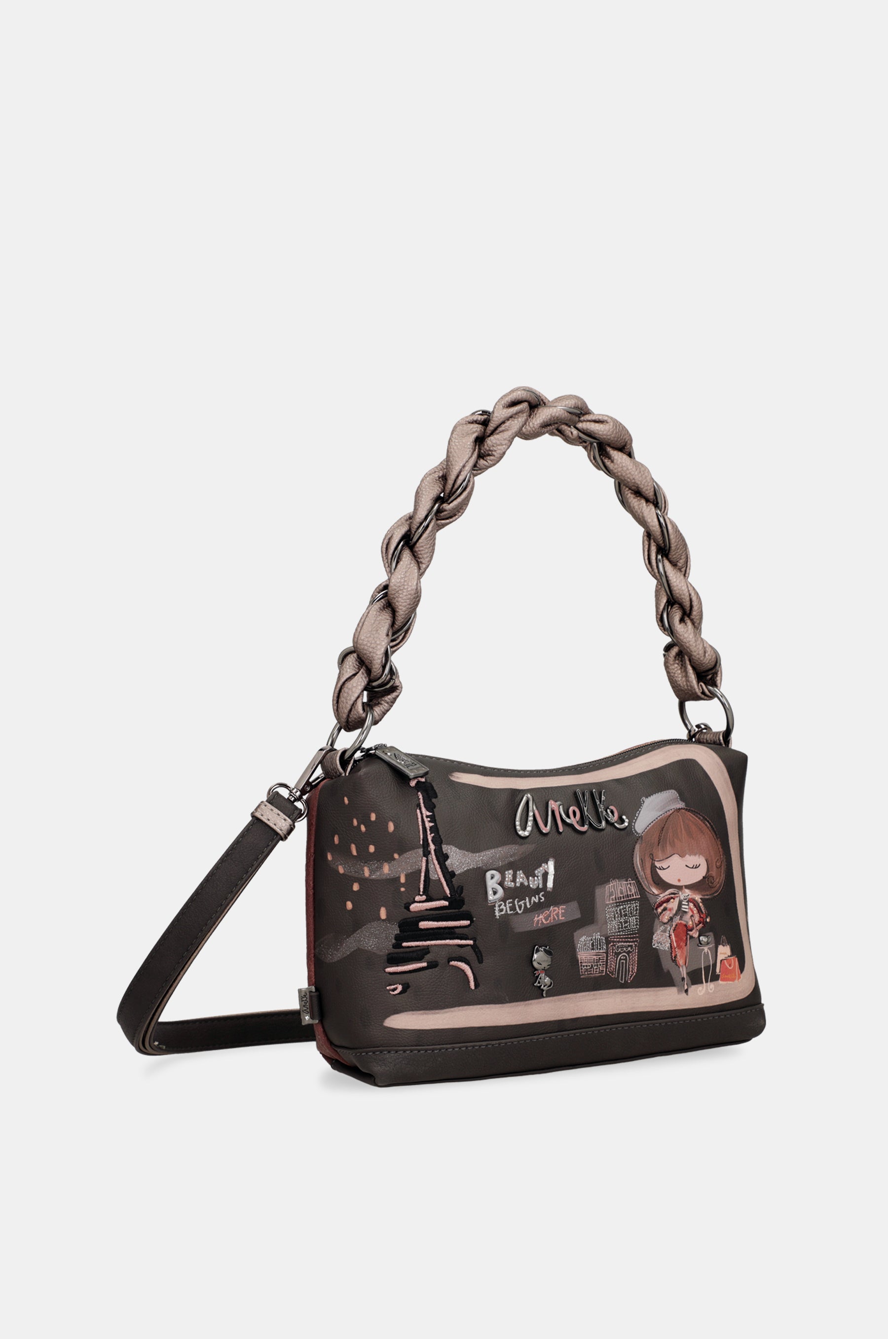 Mademoiselle short-handle bag with shoulder strap