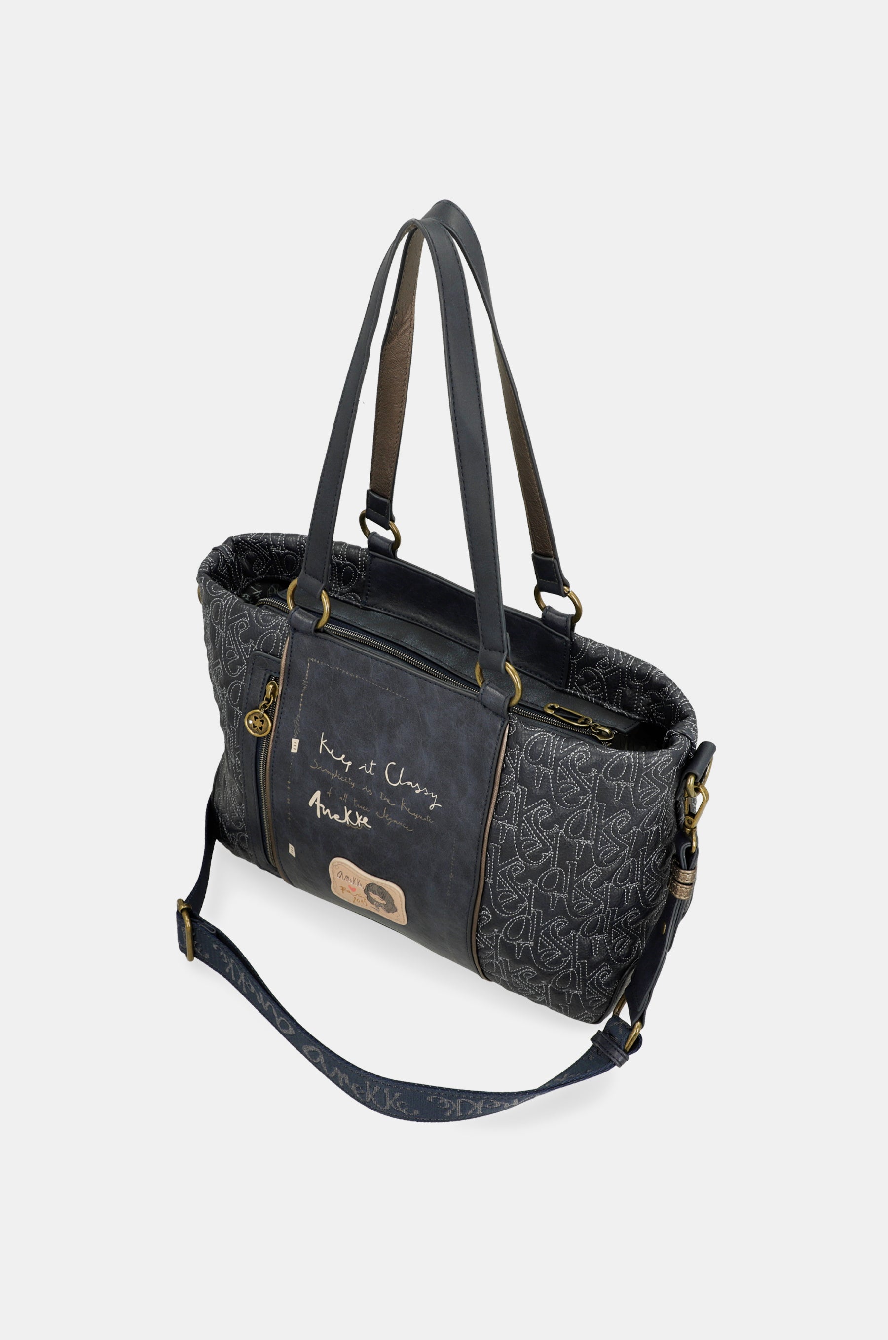 Boutique short-handle bag with shoulder strap