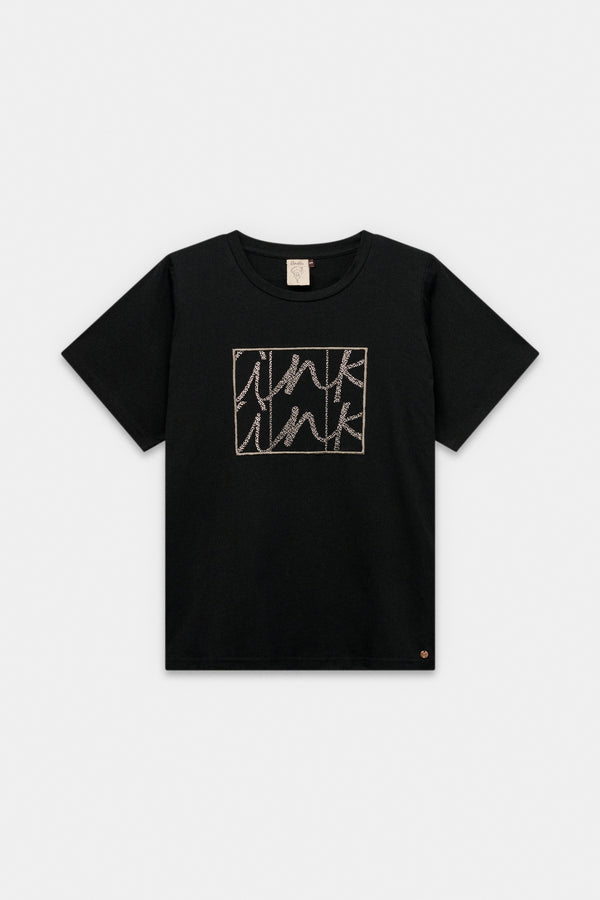 Black short-sleeve T-shirt