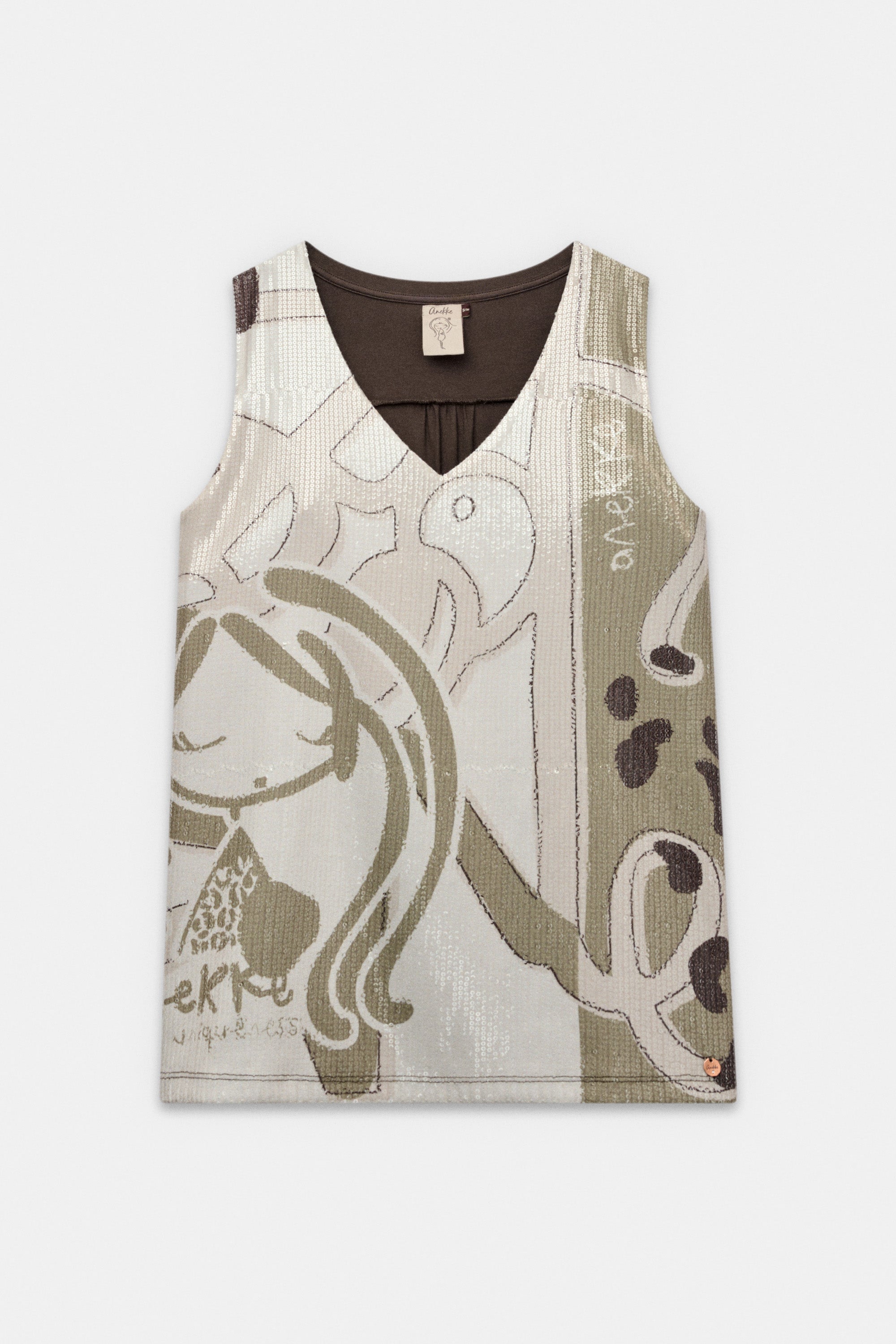 Beige sequin T-shirt