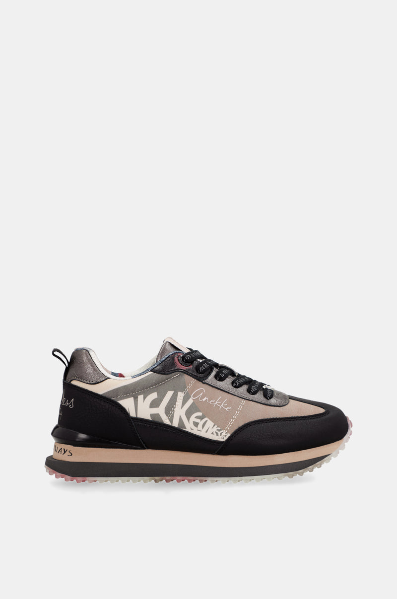 Black and pink sneakers