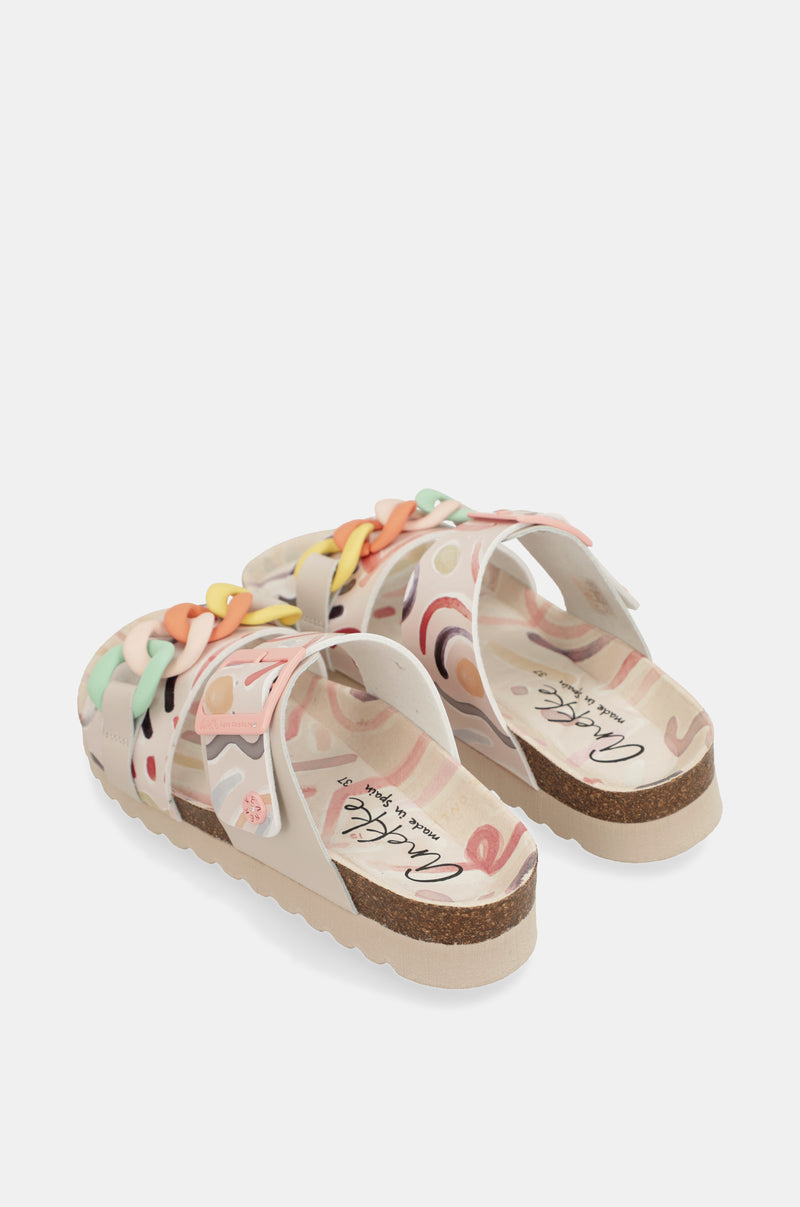 Olympia bio sandals with chain links