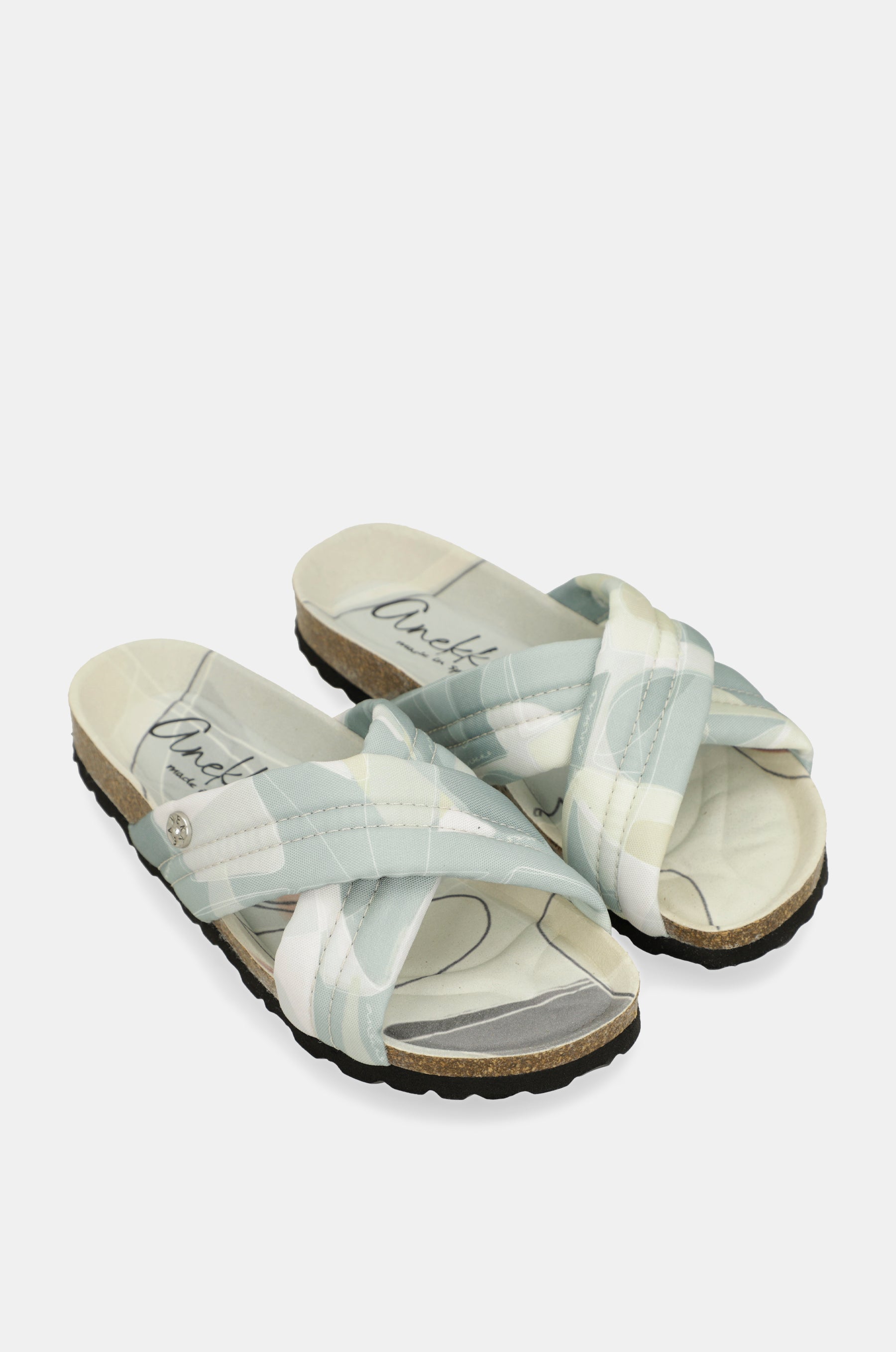 Blue crossover sandals