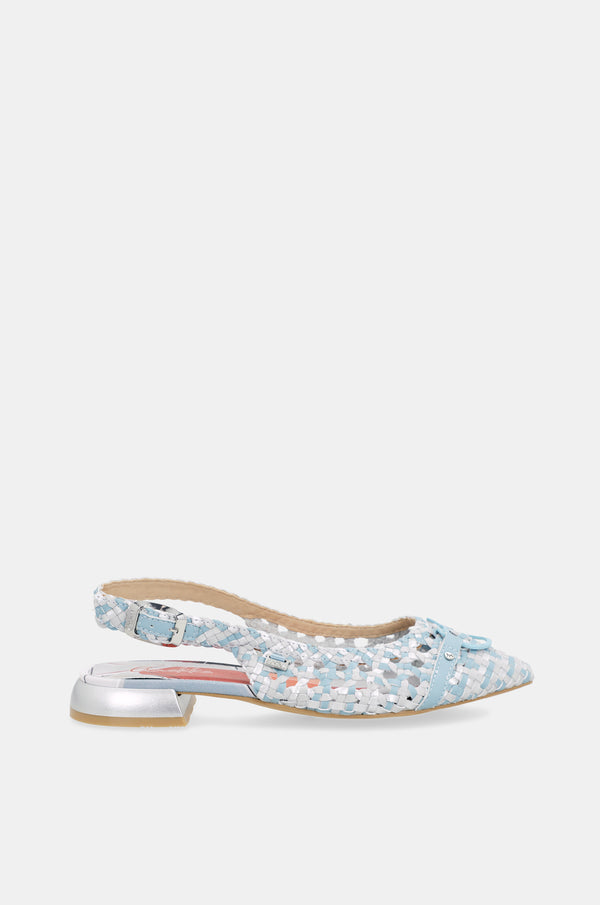 Blue slingback ballerinas