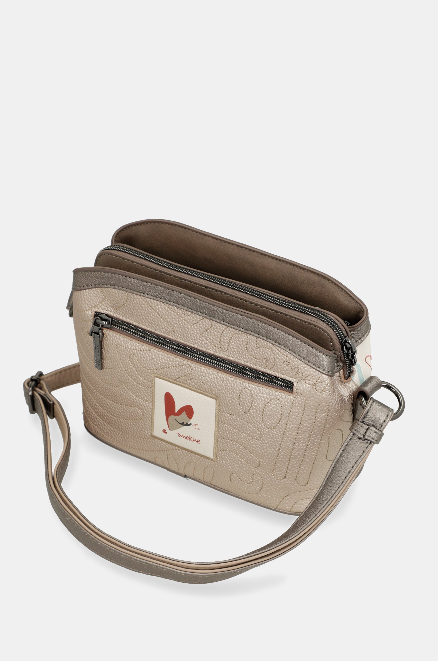 Triple-compartment crossbody bag Olympia