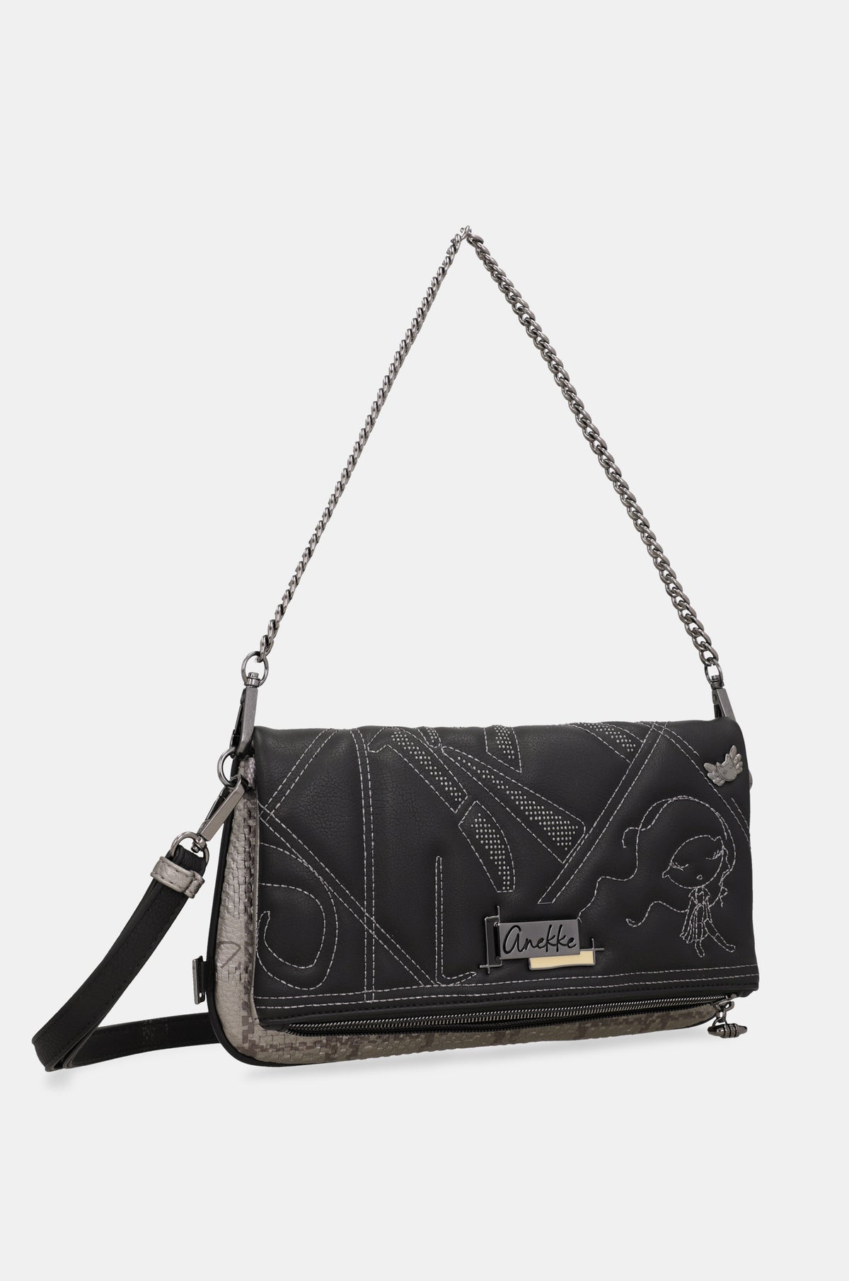 Crossbody bag Iron with metal handle