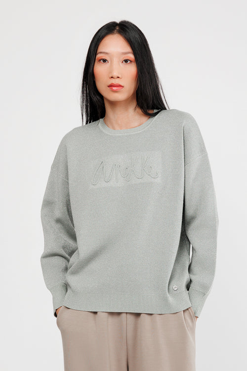 Metallic mint jumper