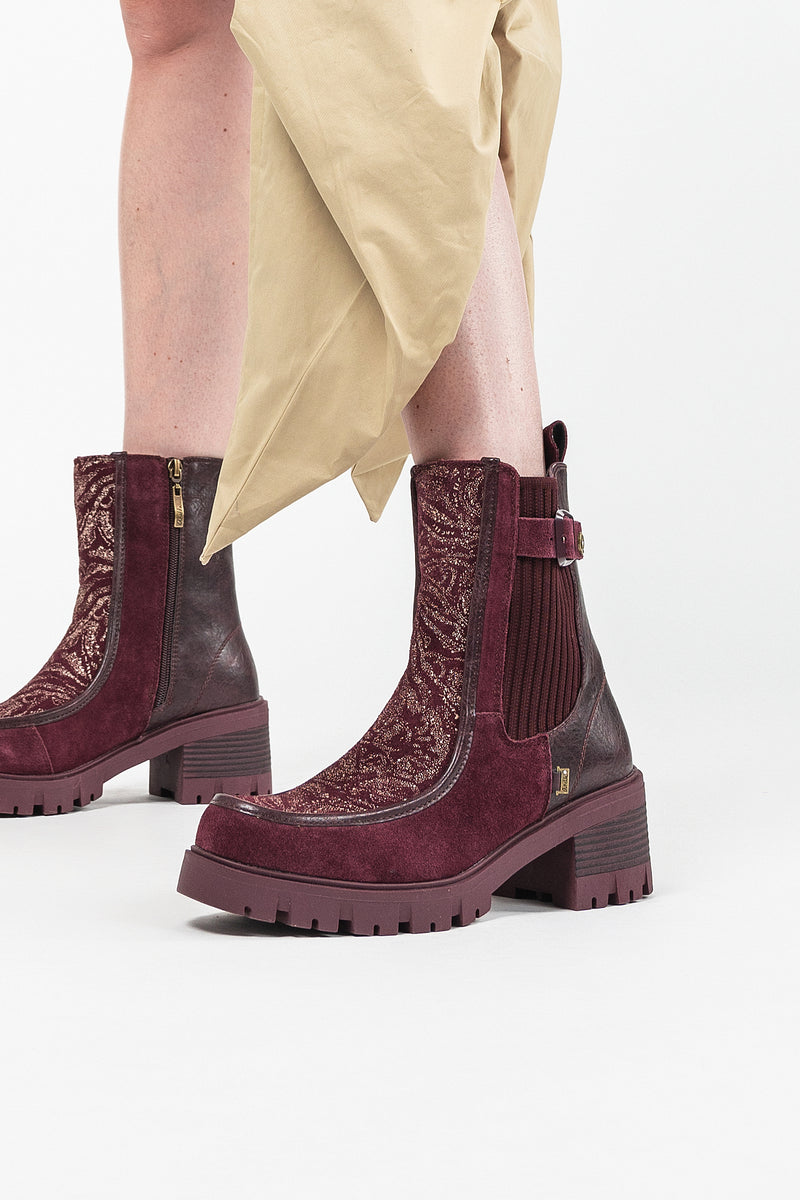 Manifesto burgundy ankle boot