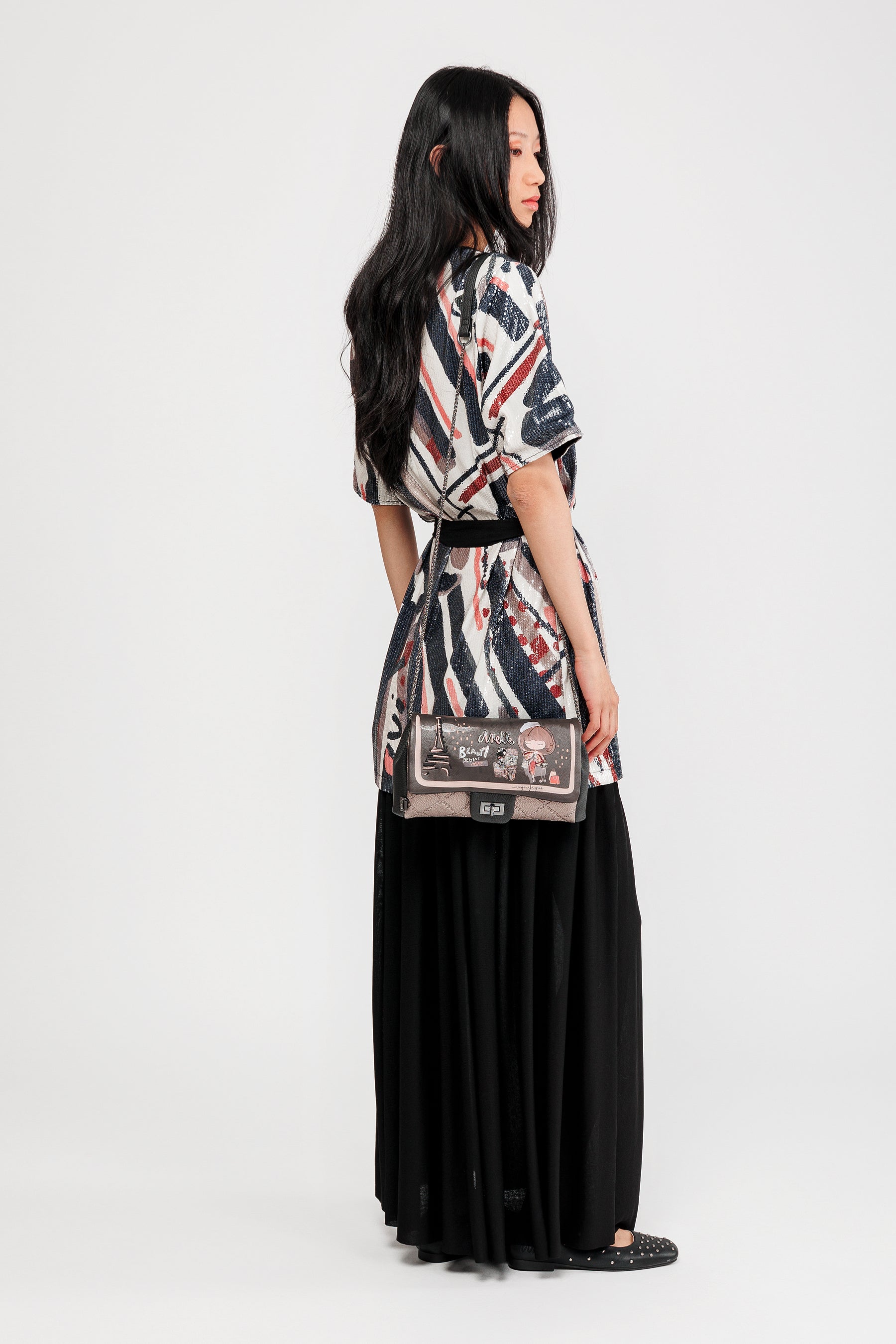 Mademoiselle crossbody bag with flap