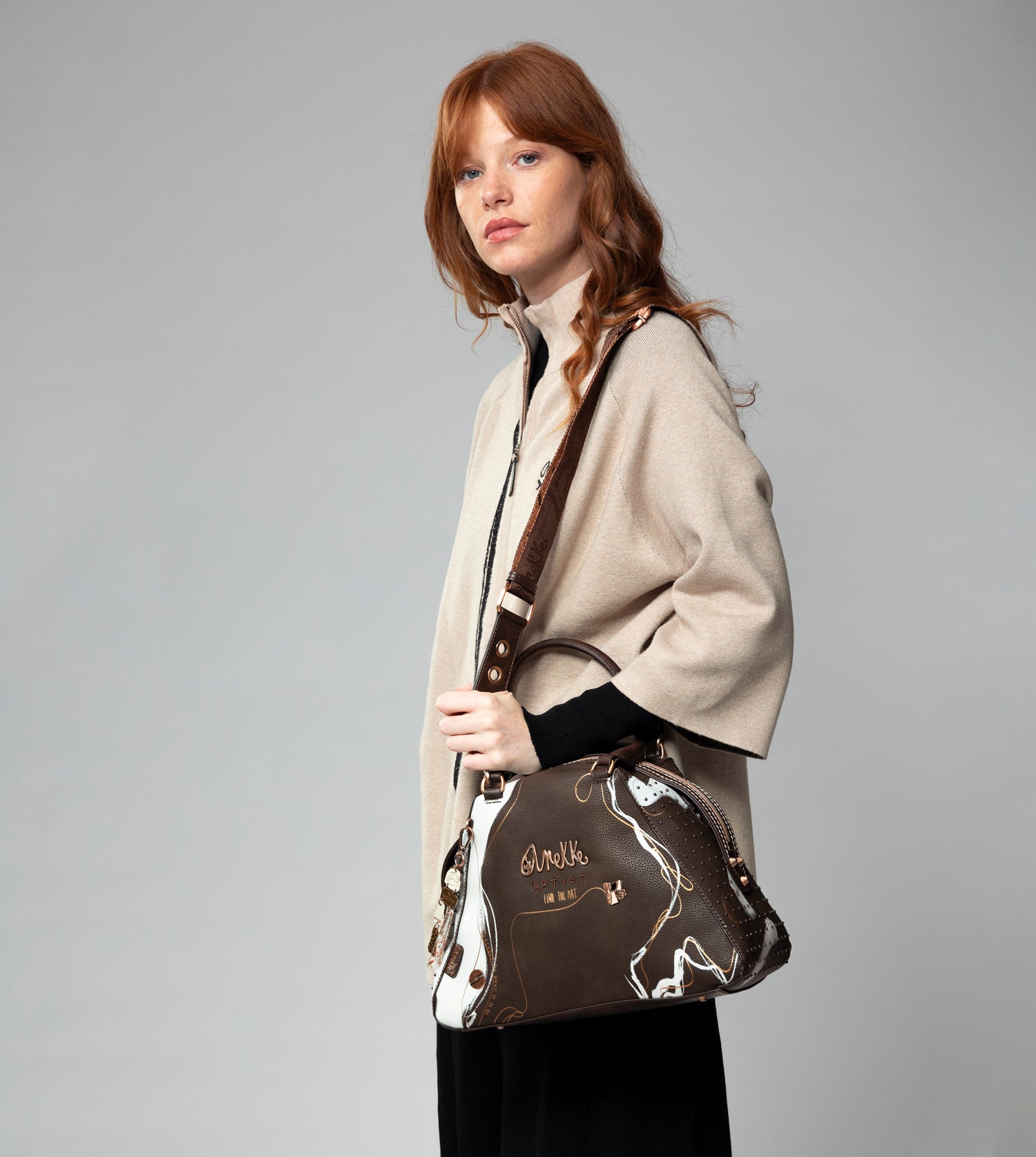 Nature Shodō brown 2-handle shoulder bag