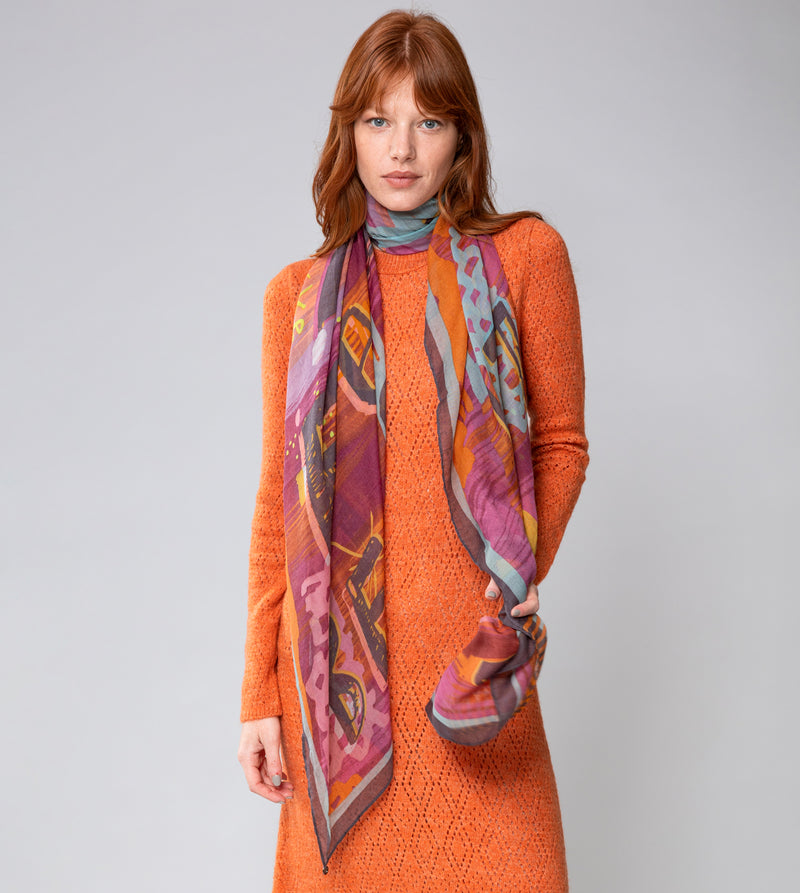 Contemporary violet scarf