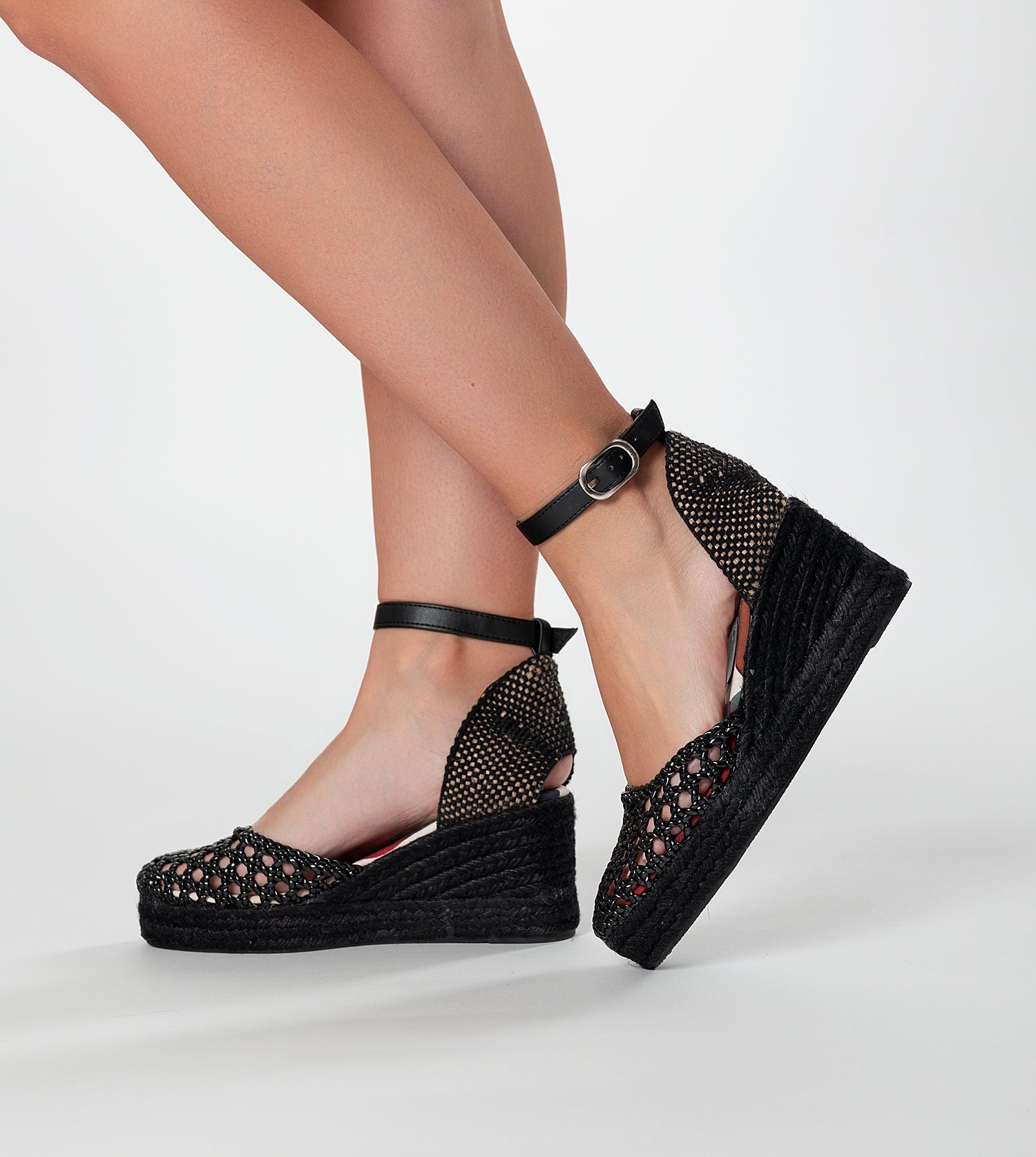 Black wedge sandals Alma