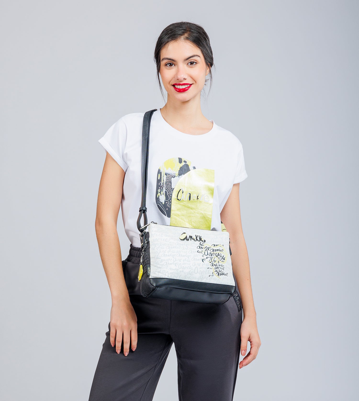 Printed crossbody bag with 3 compartments Nature Towanda