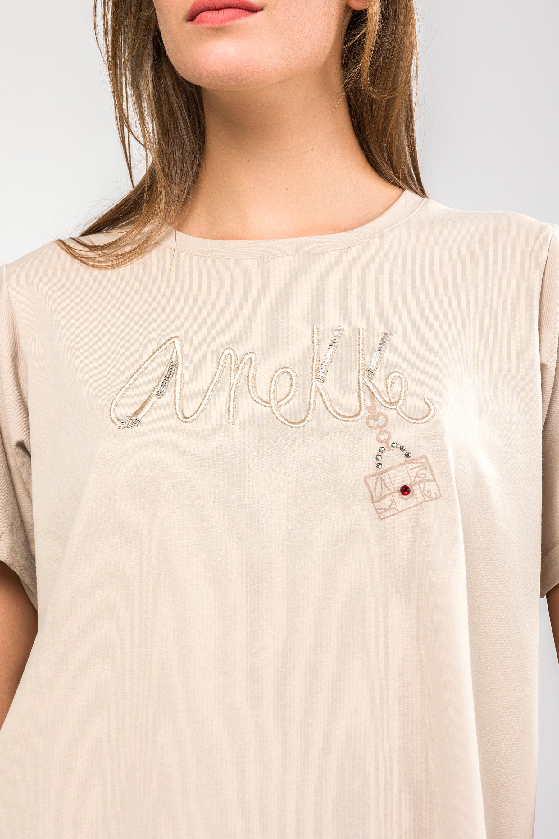 Logo beige short sleeve T-shirt