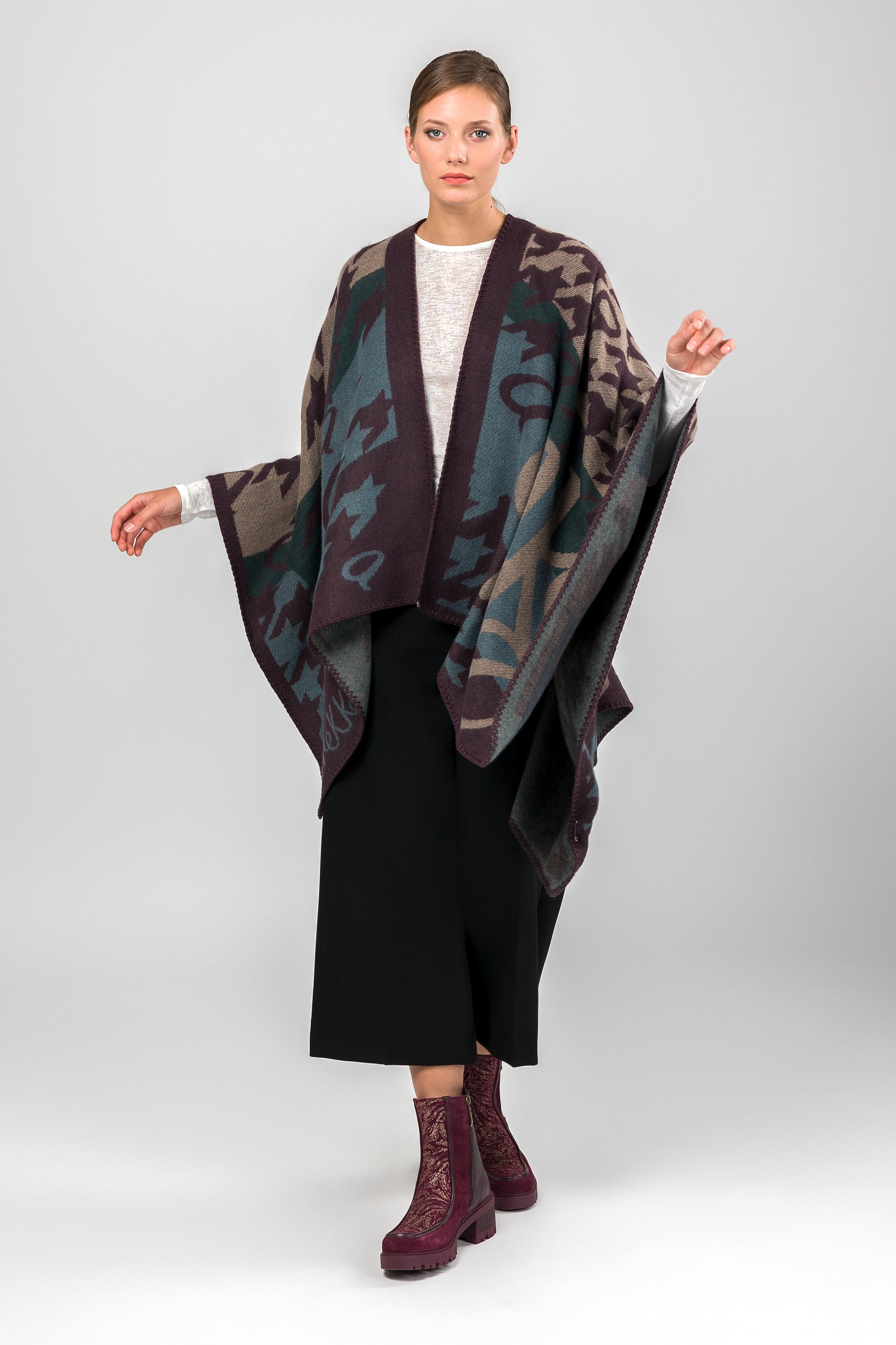 Blue & purple poncho