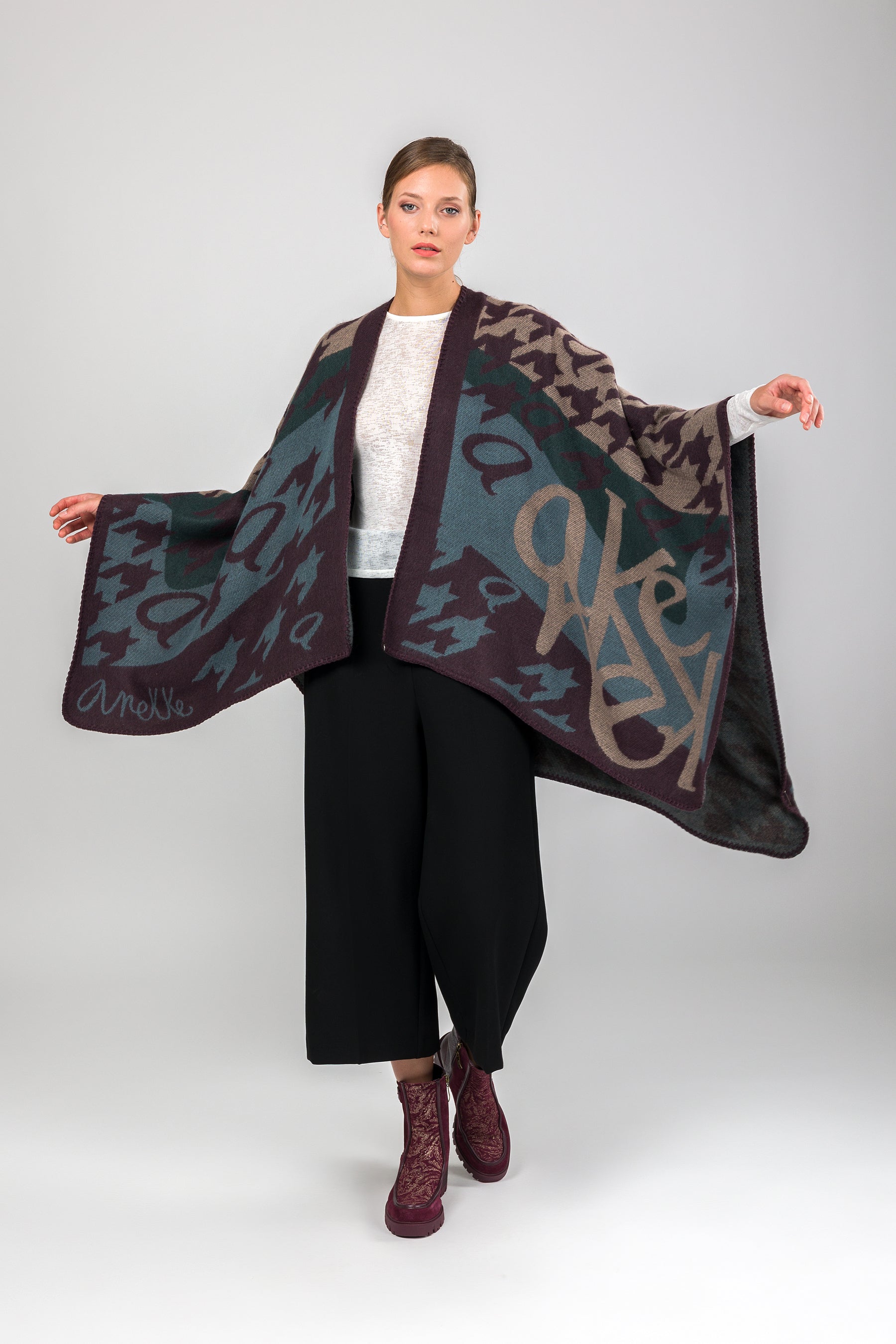 Blue & purple poncho