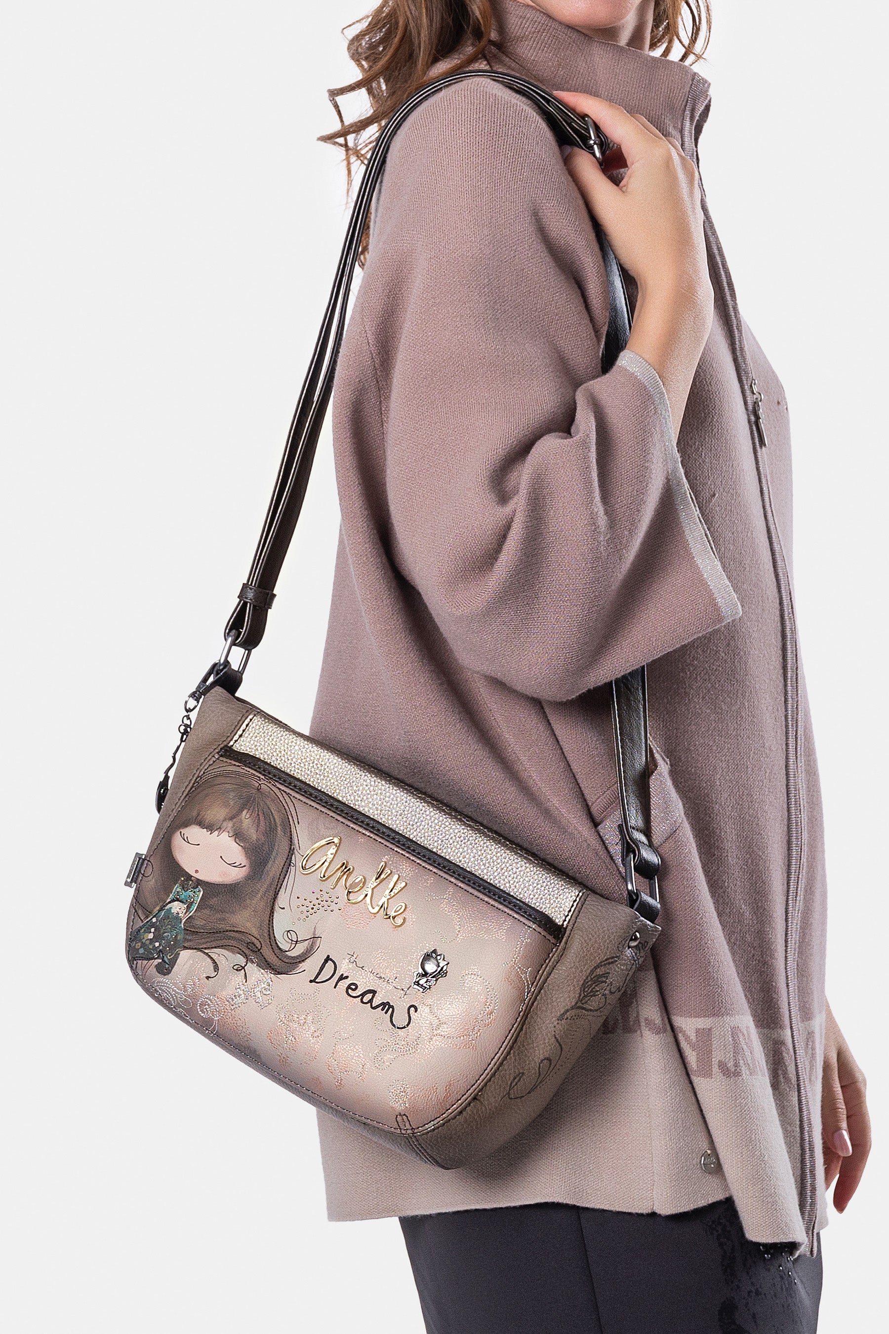 Real oval small crossbody bag