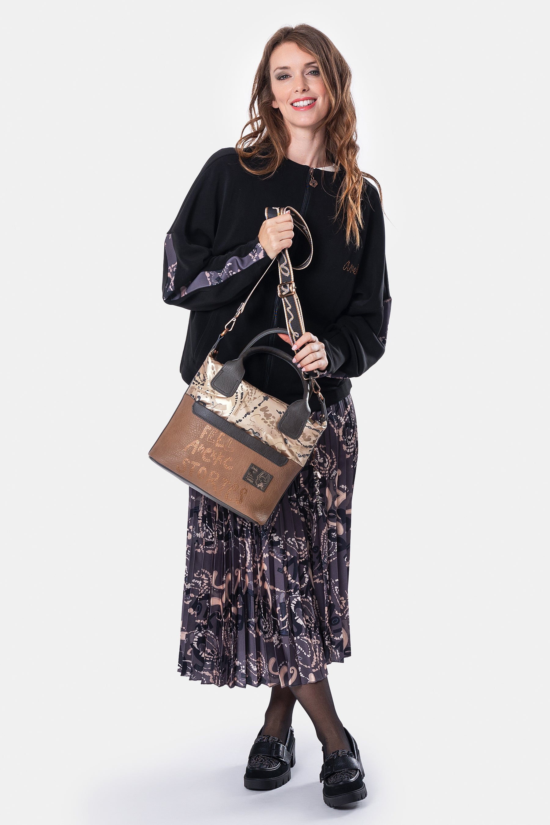 Intentions handle bag with shoulder strap