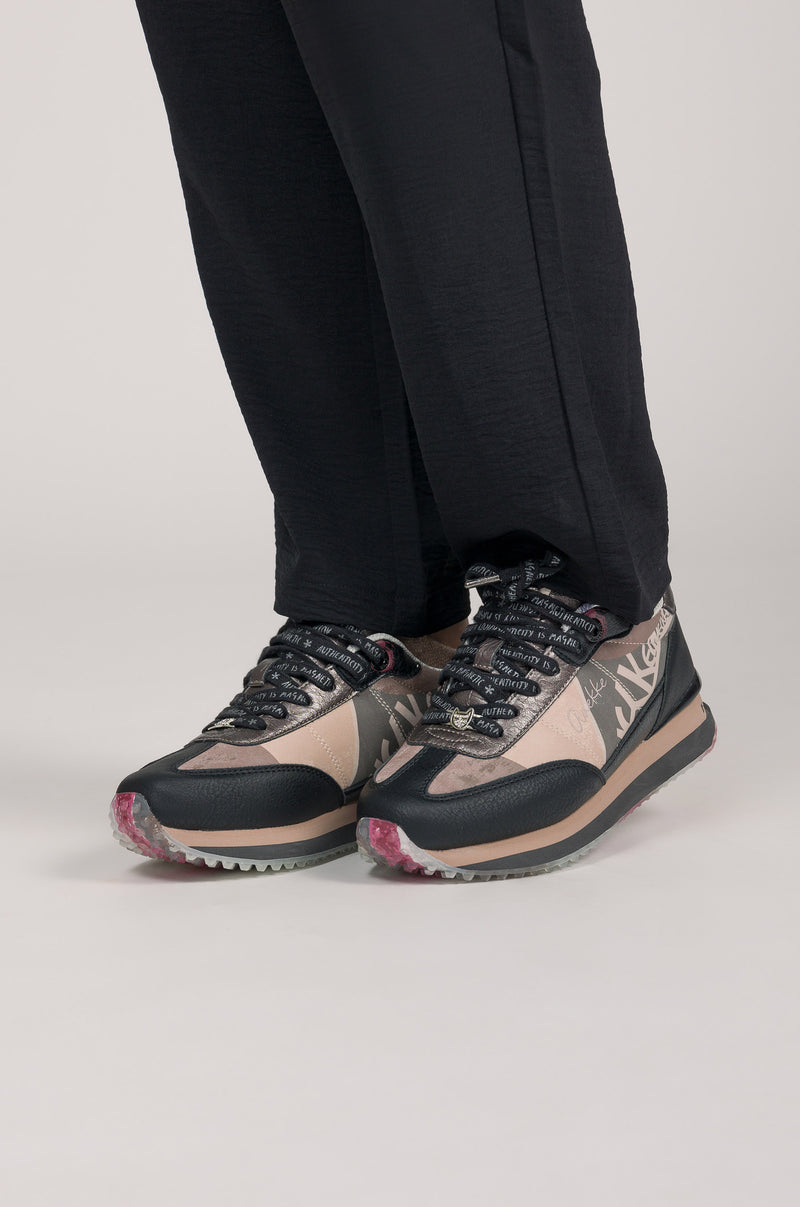 Black and pink sneakers