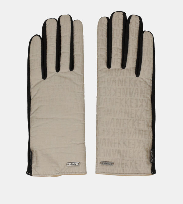 Black and beige Contemporary gloves