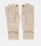 Beige knit gloves