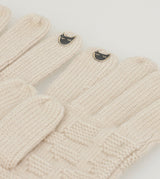 Beige knit gloves