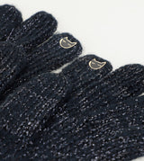 Navy blue logomania gloves.