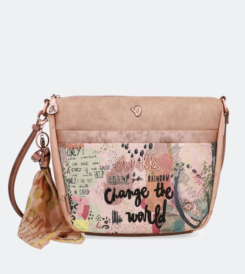 Nature crossbody bag with a front pocket