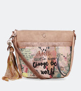 Nature crossbody bag with a front pocket