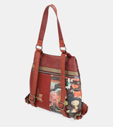 City Art anti-theft maroon backpack