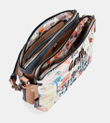 Fancy triple compartment shoulder bag